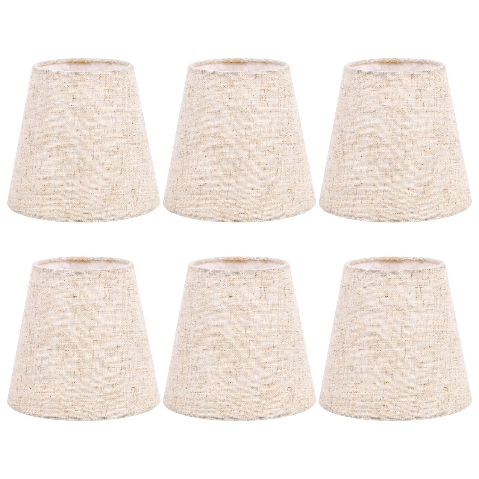 Small Lamp Shade Clip on Bulb Set of 6 for Candelabra Bulbs, Fabric1246