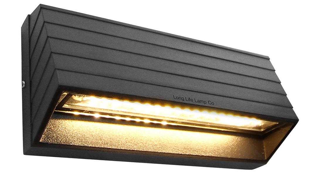 Modern LED Wall Light Down or Up Surface Mount Matt Black in Warm White ZLC039WW