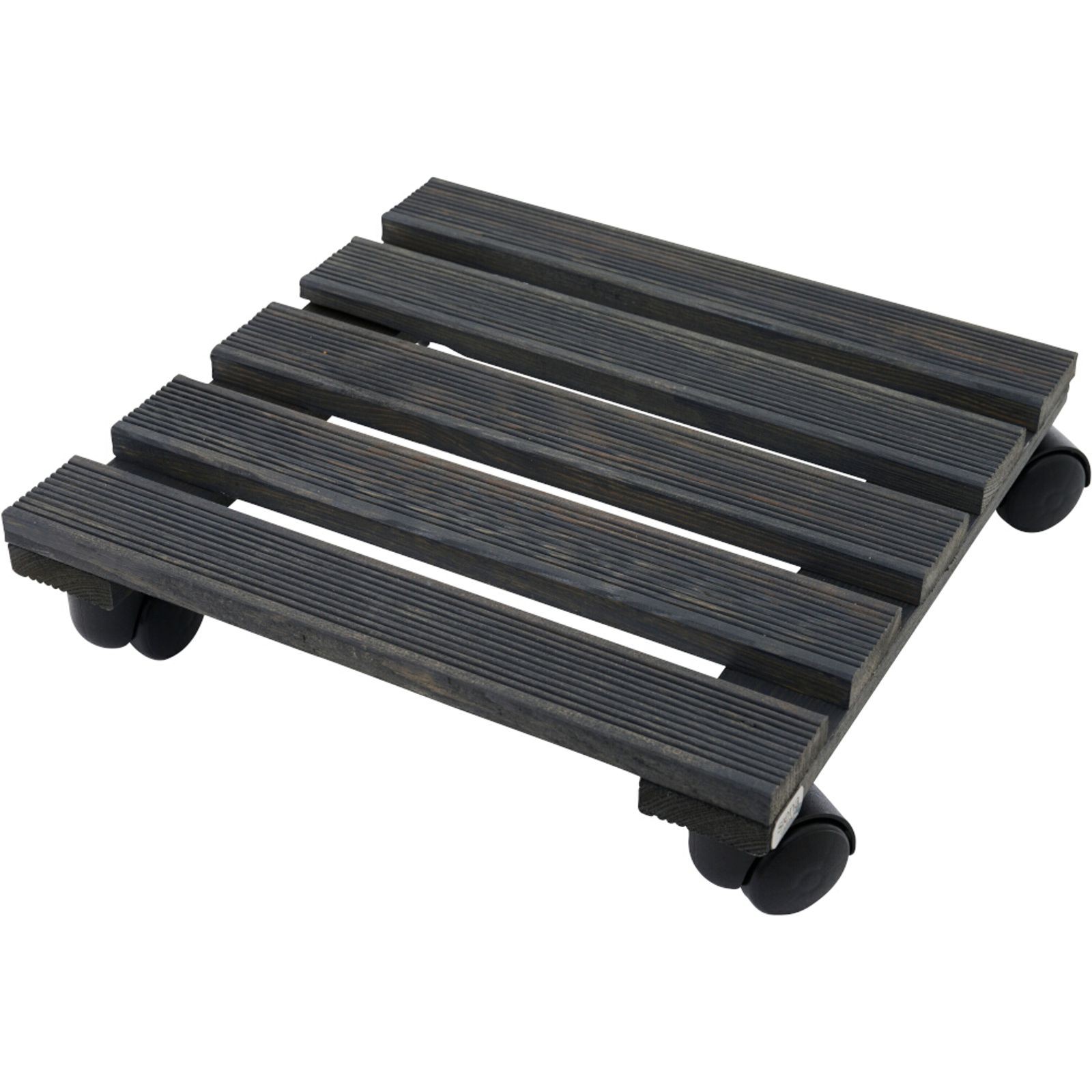 Wood Plant Roller Plant Saucer 38 X 38 Cm – Anthracite 30 Kg Load Capacity