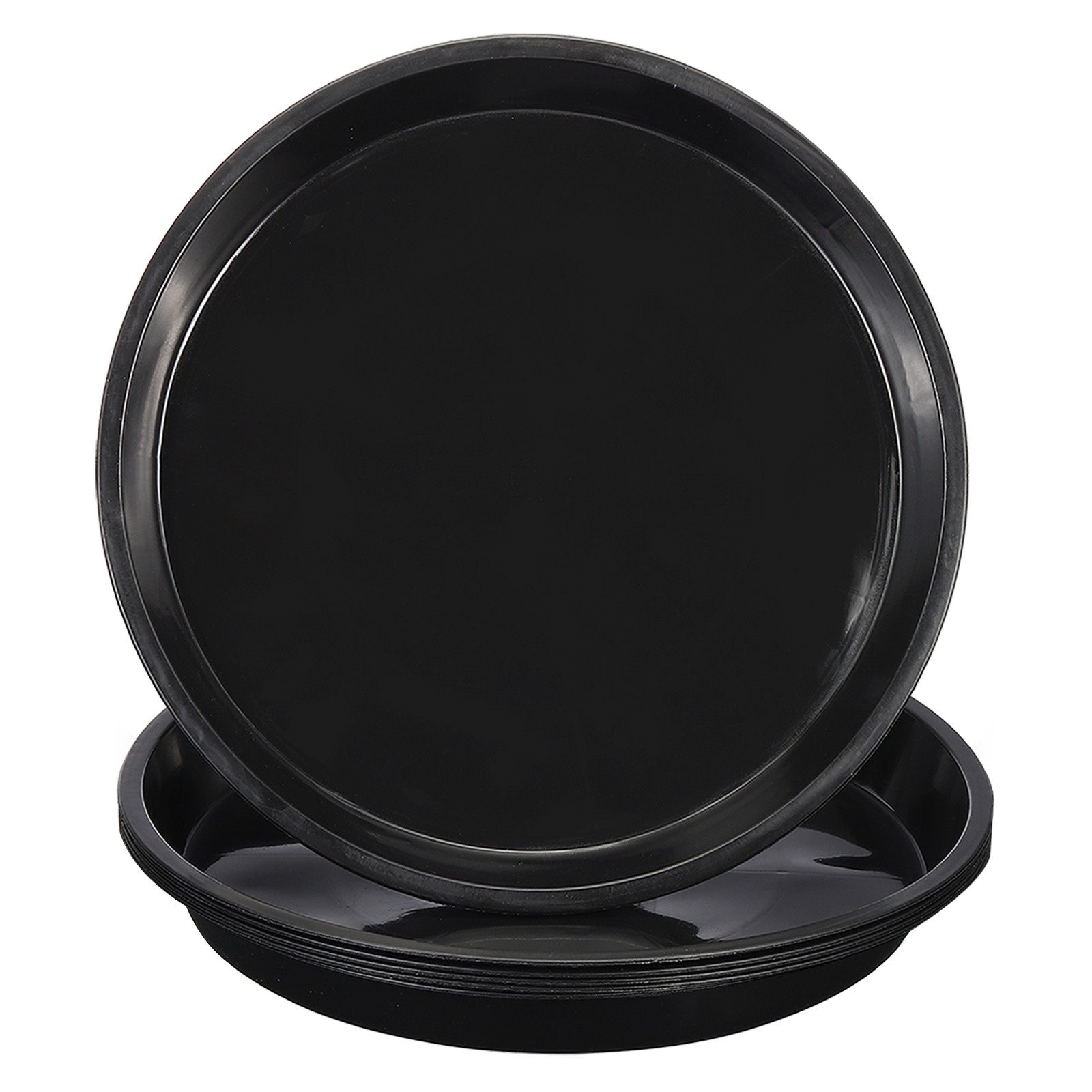 6Pcs Plastic Plant Saucer 25 Inch Plant Tray Flower Pots Round Dish, Black