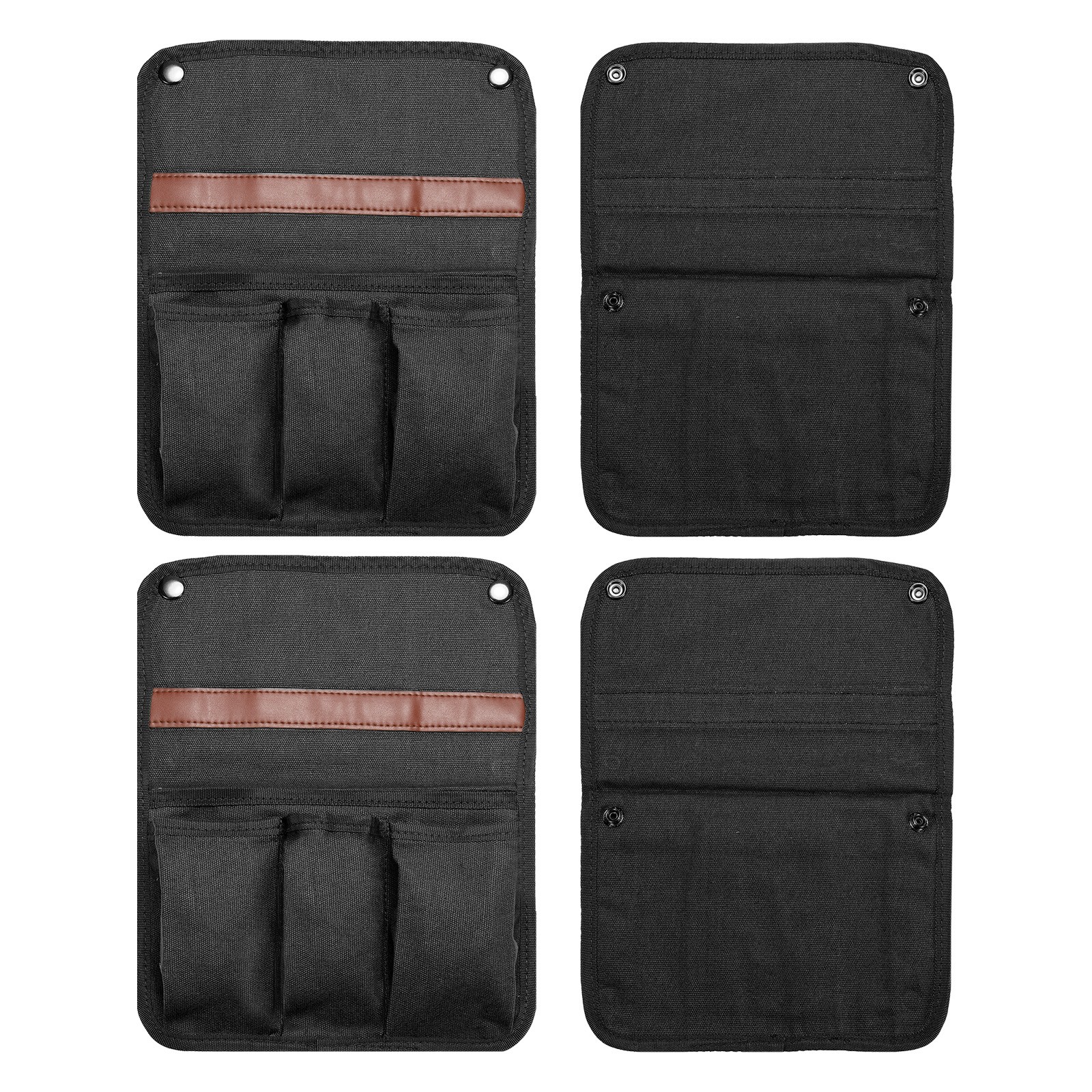 2pcs Chair Armrest Organizer, Outdoor Chair Arm Rest Magazines Bag, Black