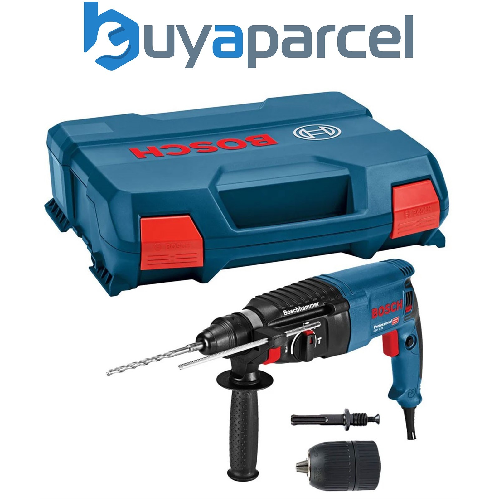 Bosch GBH 2-26 SDS+ Rotary Hammer Drill 110V 06112A3060 + 13mm Chuck Adaptor