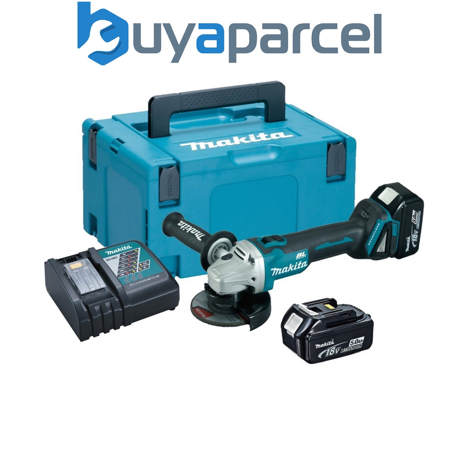 Makita DGA504RTJ 18v Cordless Brushless 125mm Angle Grinder Lithium 2 x 5.0ah