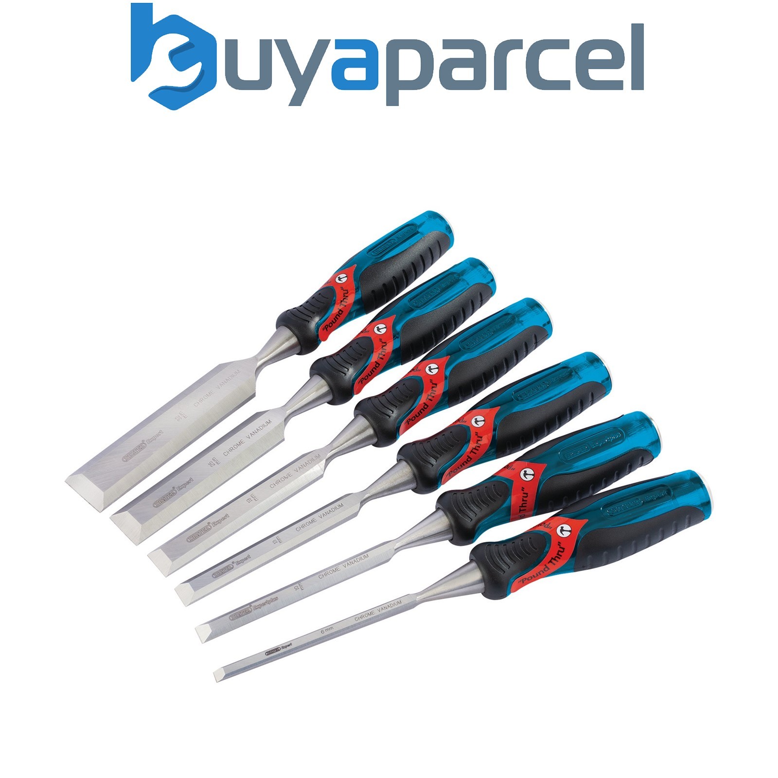 Draper 70419 Draper Expert Soft Grip 'Pound Thru' Bevel Edge Wood Chisel Set, 14