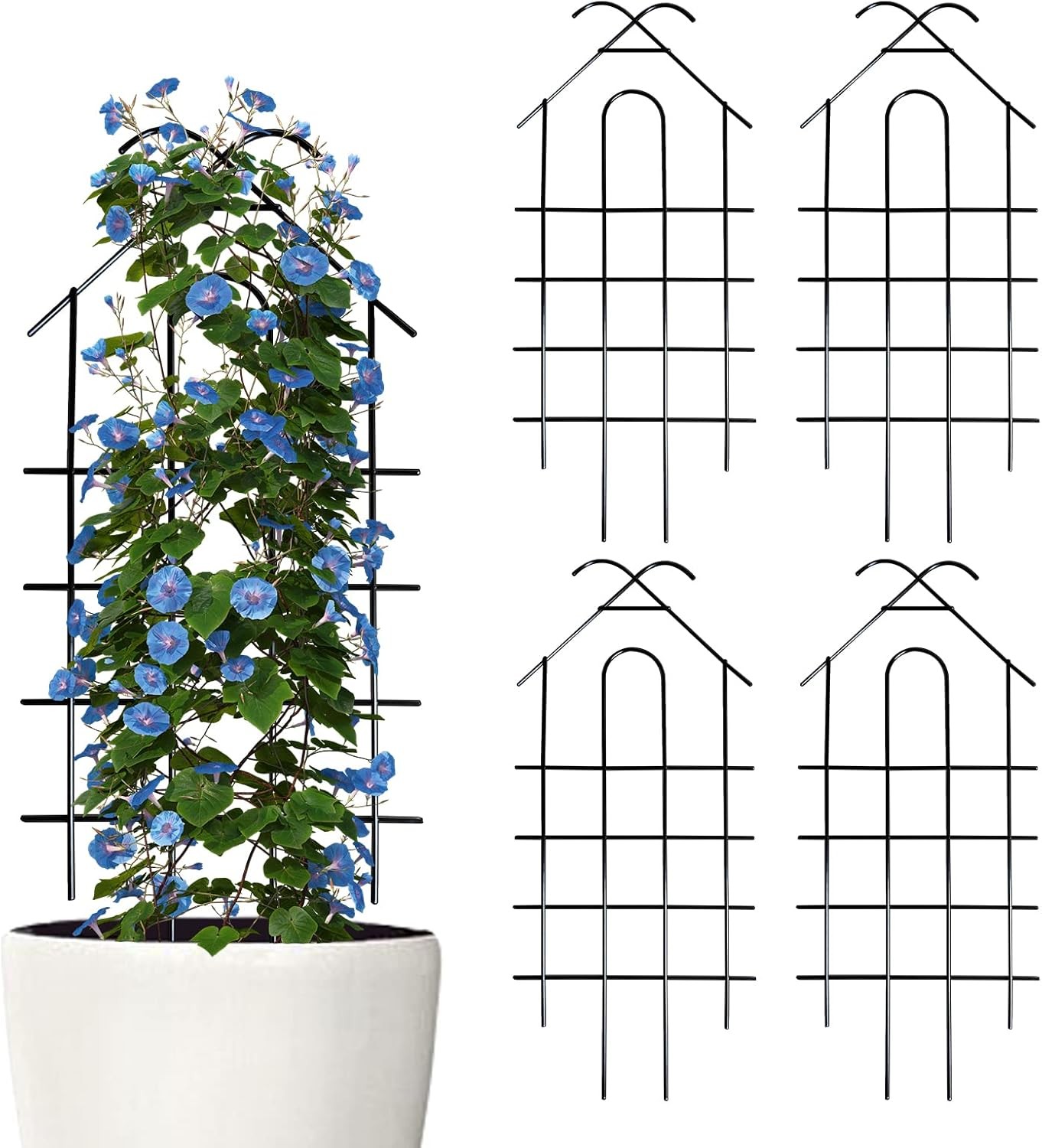 ARIFARO Garden Trellis 24 Inch/61 cm 4 Pack Metal Plant Trellis Climbing Plants