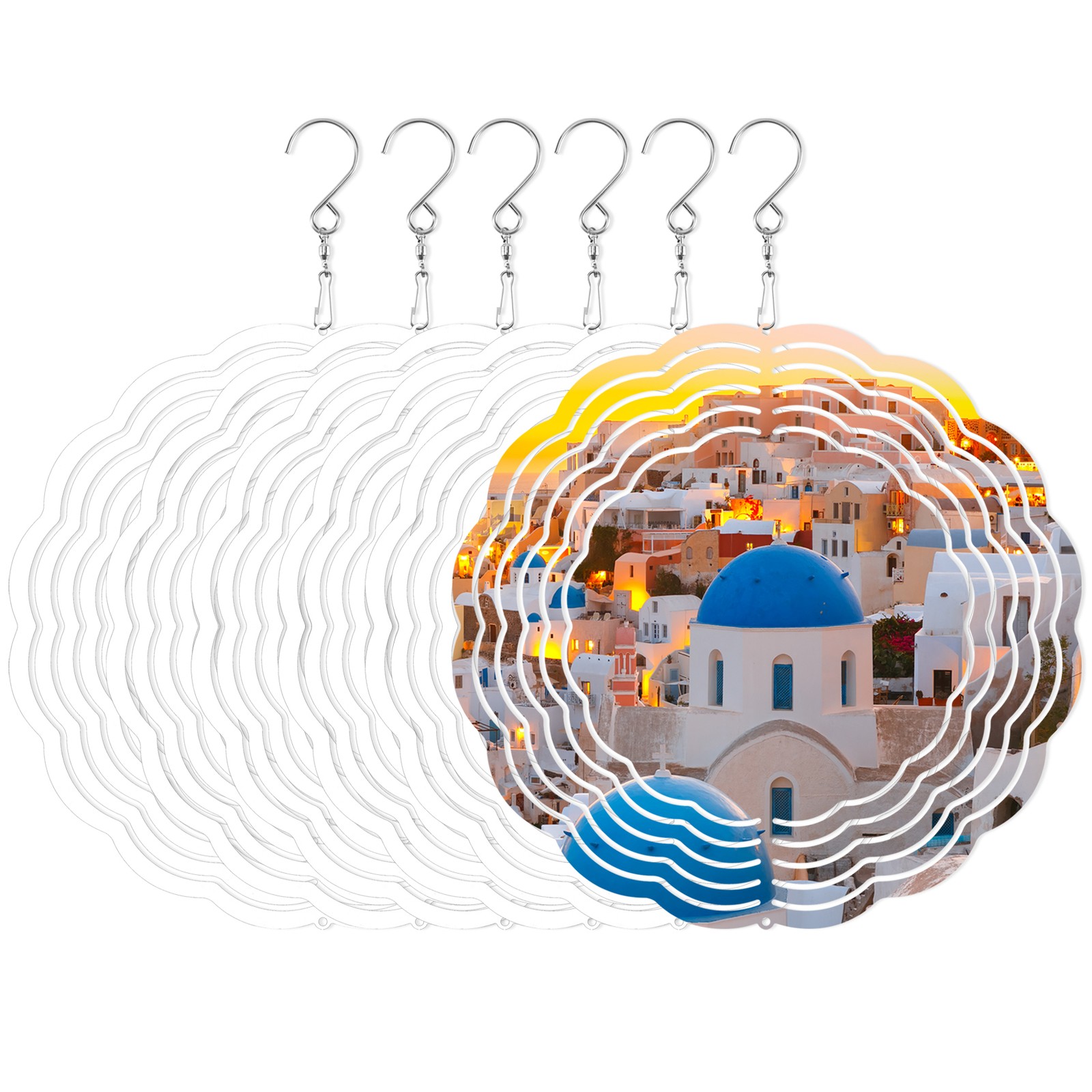 2X(6Pack 8 Inch Sublimation Wind Spinner Blanks 3D Wind Spinners Hanging7408