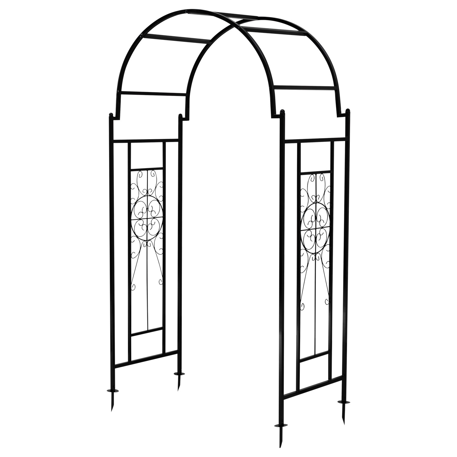 Woodside Metal Garden Arch, Traditional Decorative Archway for Paths/Entrances