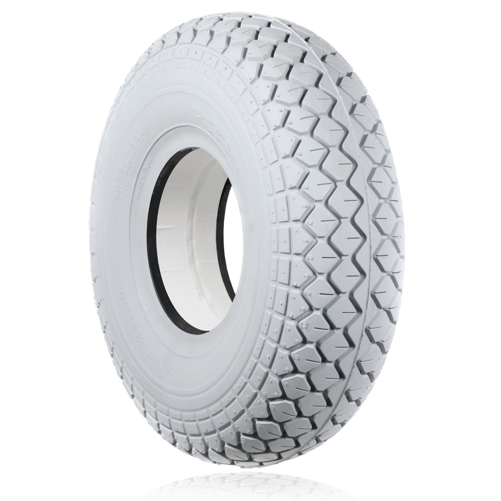 Mobility Scooter Tyre 4.00 x 5 Solid Block Tread 4.00-5 400x5 Grey No Puncture