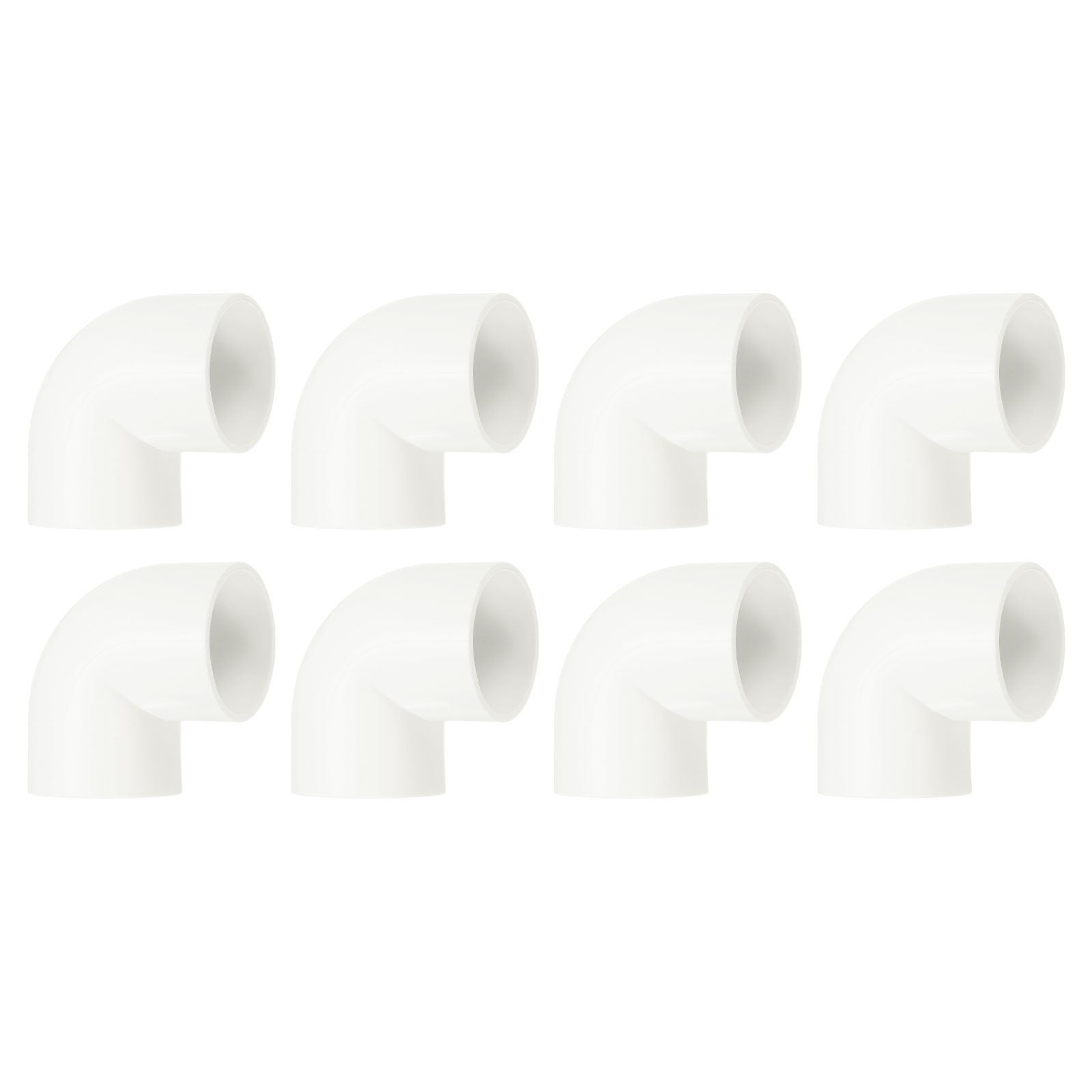 1-31/32" 90 Degree Elbow, 8pcs PVC Pipe Fittings Connectors, White