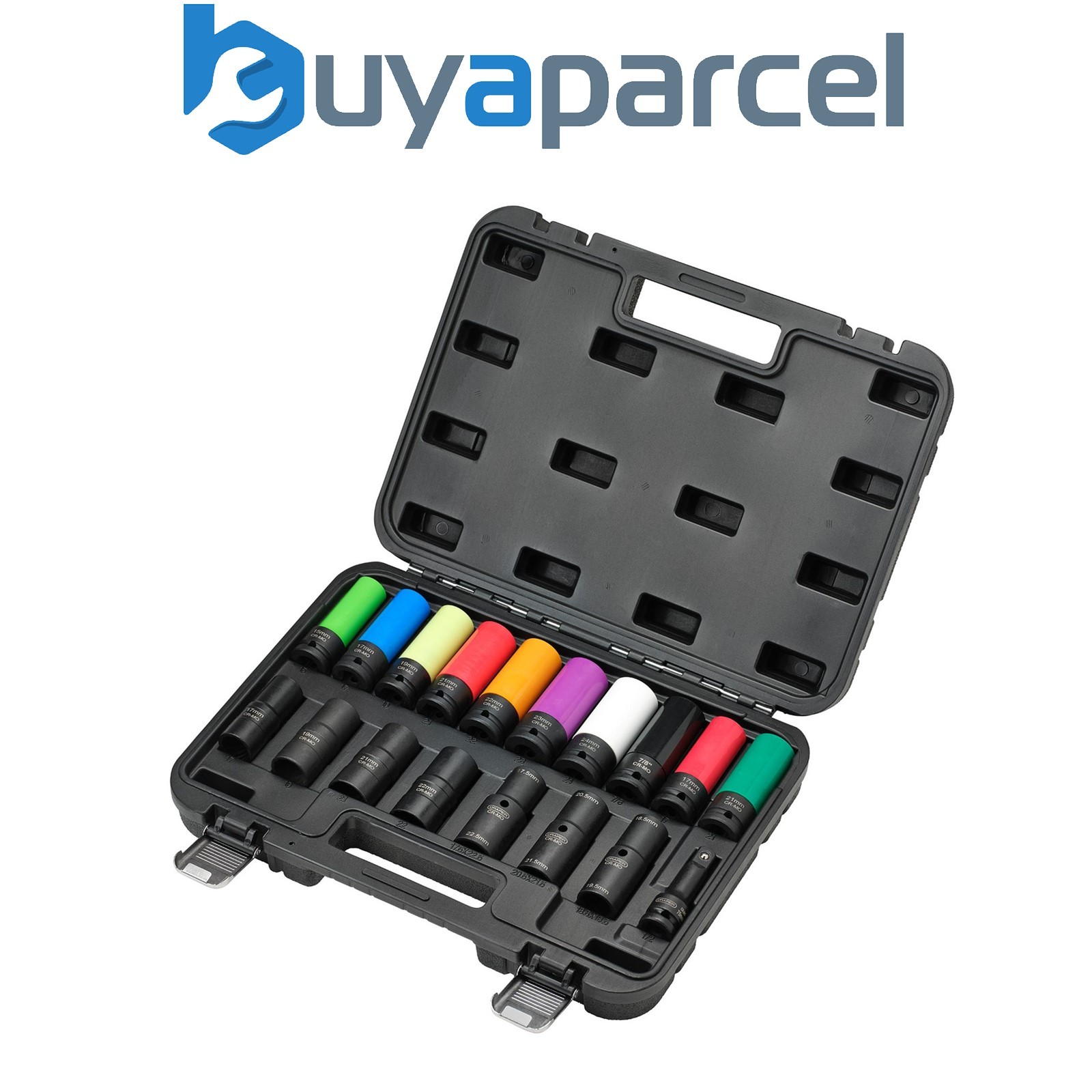 Draper 28198 Wheel Nut Socket Set, 1/2" Sq. Dr. (18 Piece)