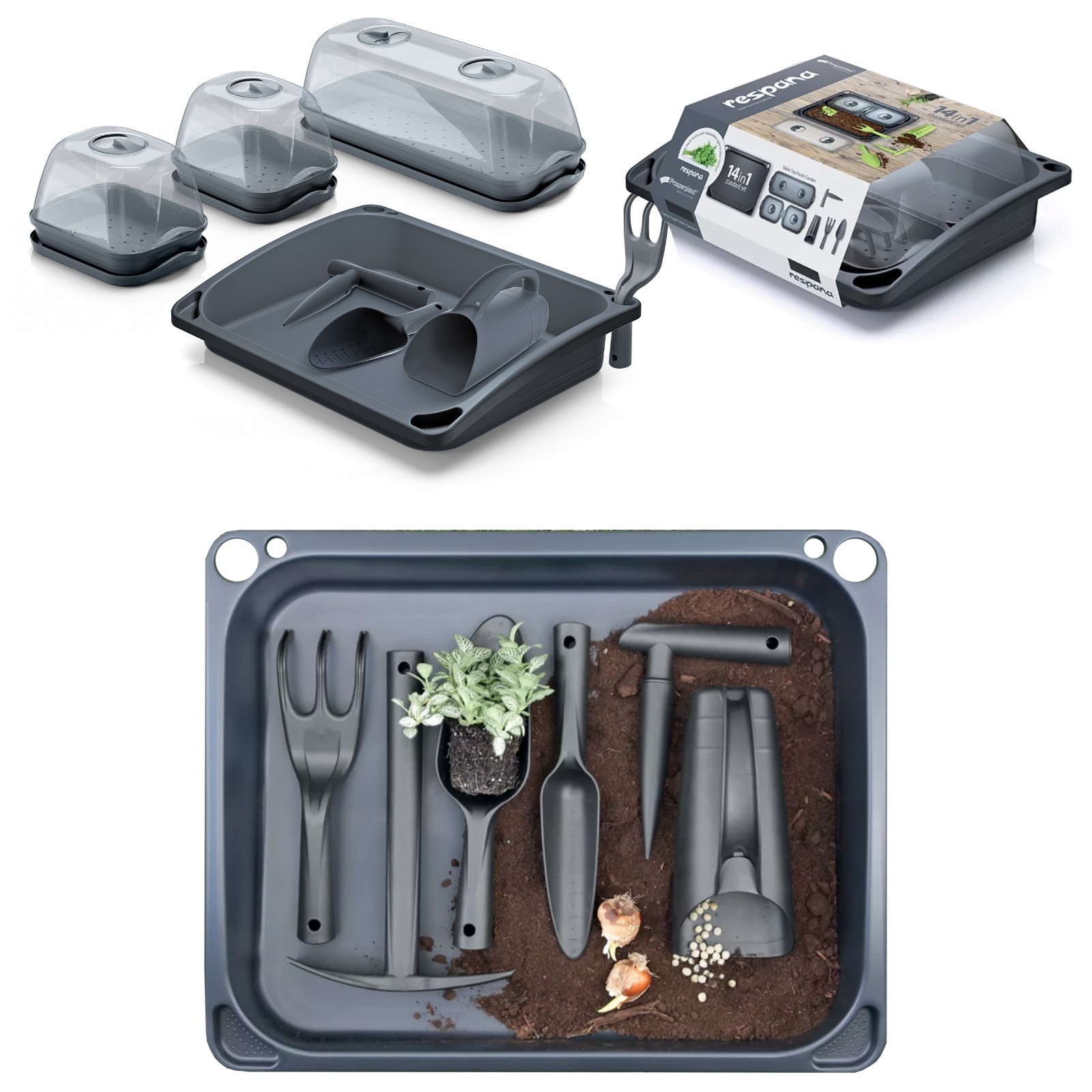 Mini Indoor Greenhouse 14 in1 Grow Tray Propagator Set For Seed Plants Veg Herbs