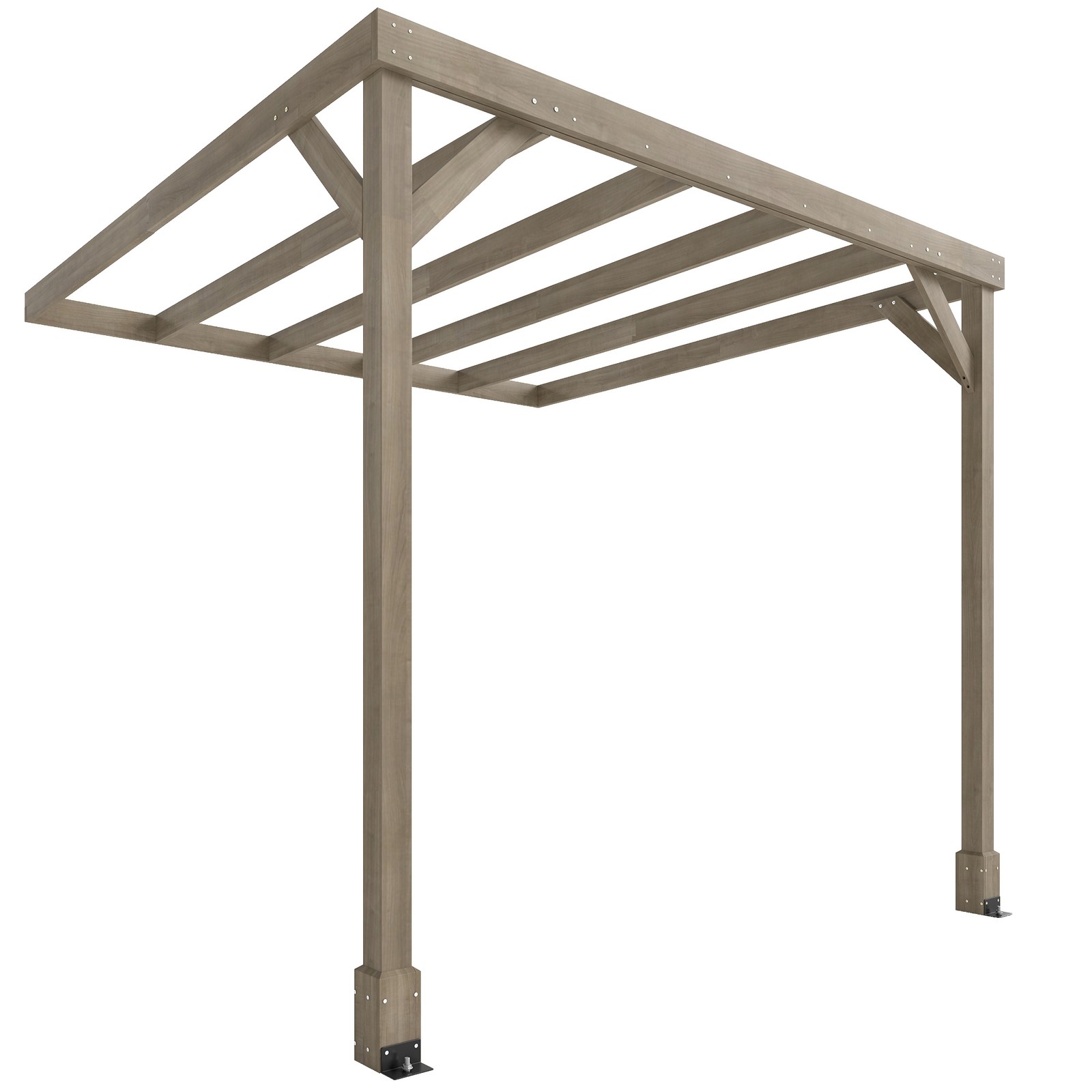 Outsunny Lean-To Wooden Pergola Kit, Grape Trellis with Stable Structure