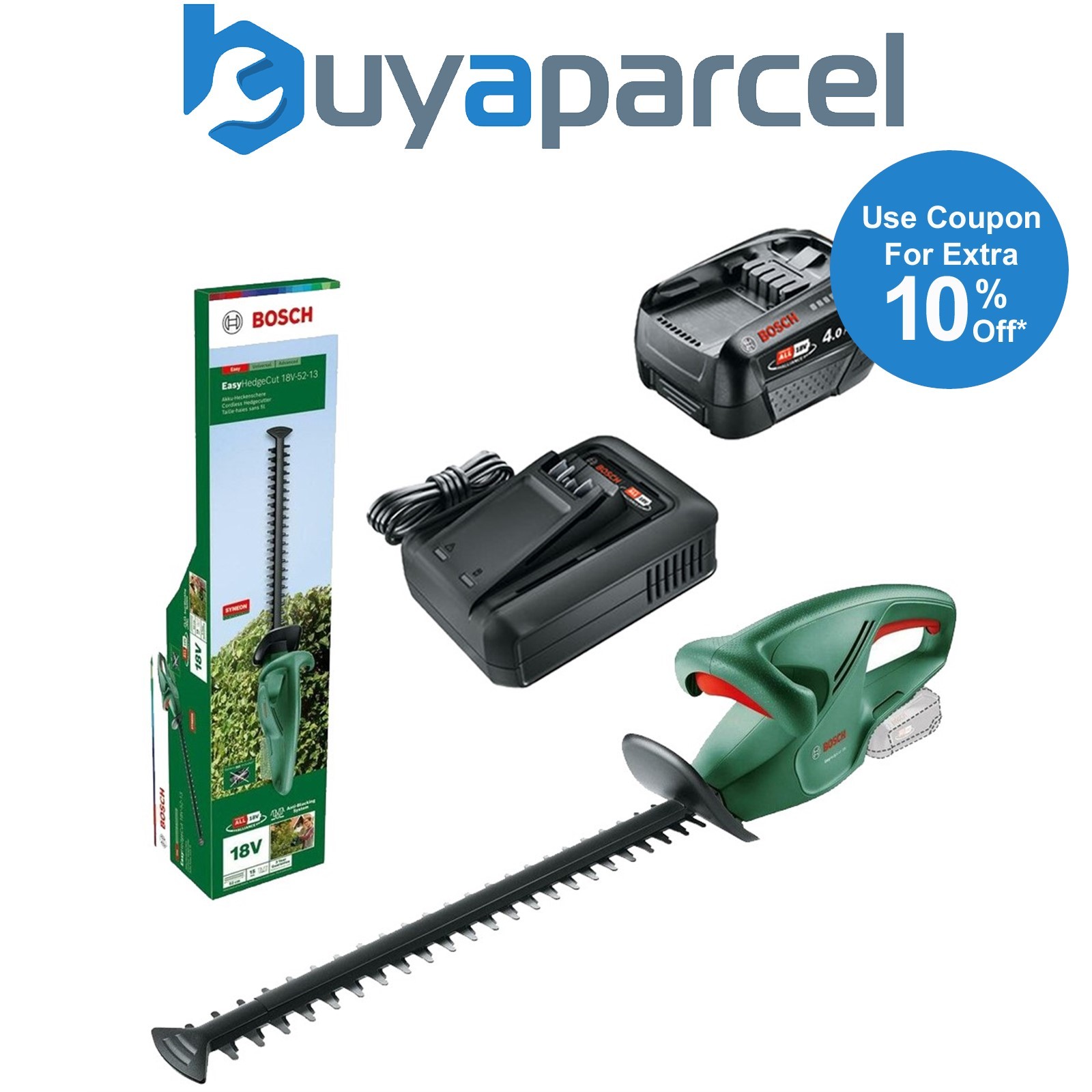 Bosch 0600849M00 52cm EasyHedgeCut 18V-52-13 18V Cordless + 4AH Battery kit