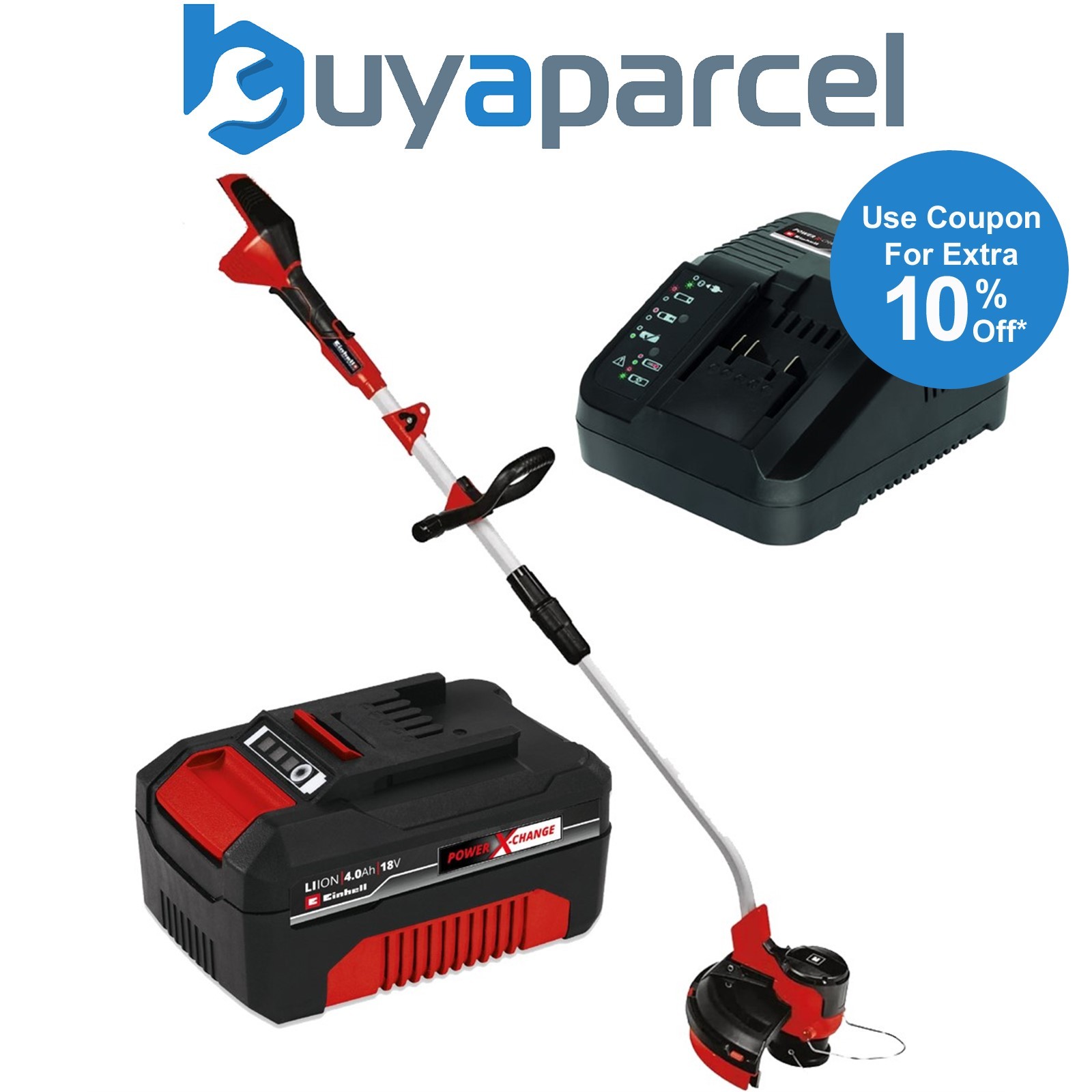 Einhell Power X-Change PXC 18V Cordless Grass Trimmer Strimmer 33cm + 4AH Kit