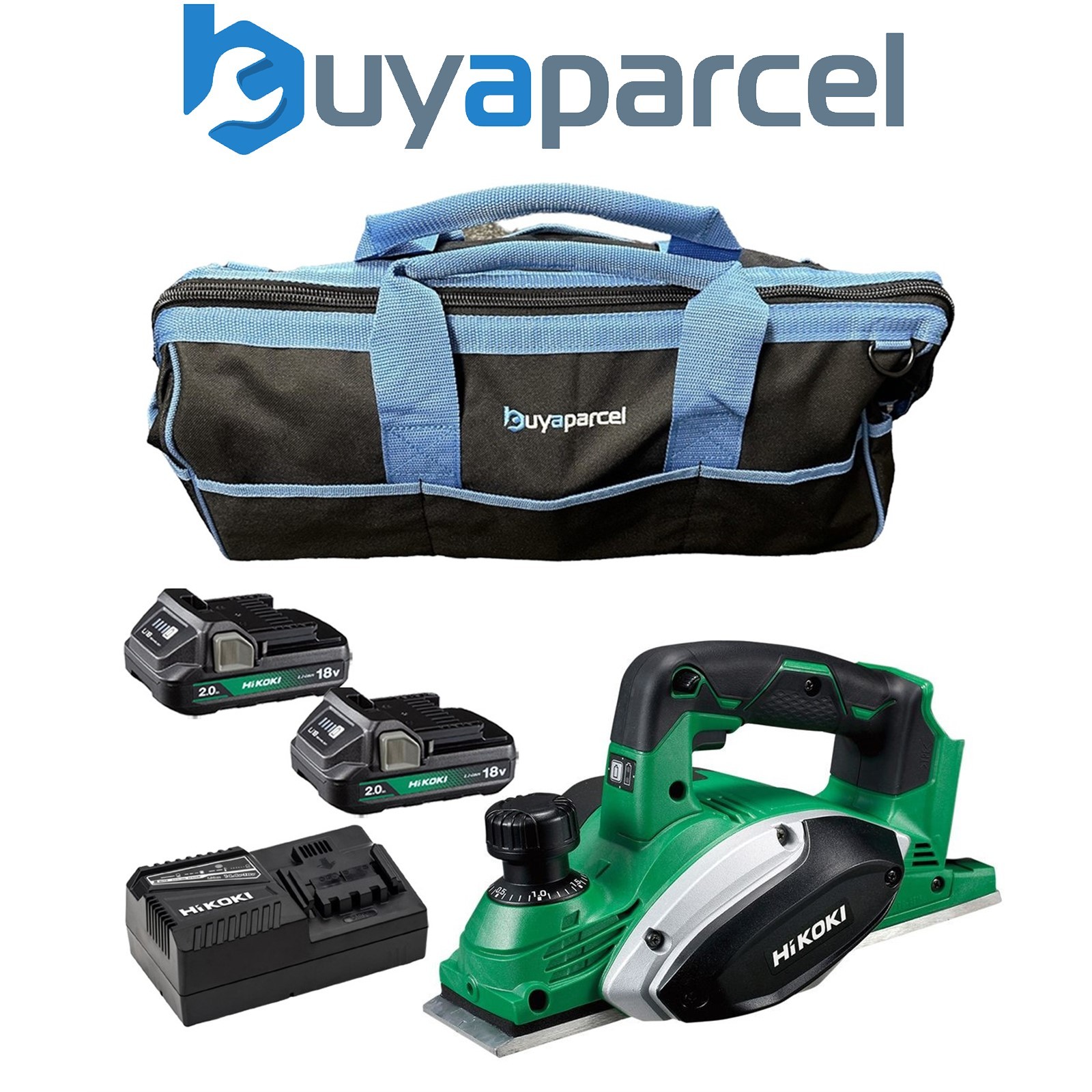 Hikoki P18DSLW4Z 18V 82mm, 2mm Depth Planer X2 2AH Battery + Charger + 21" Bag
