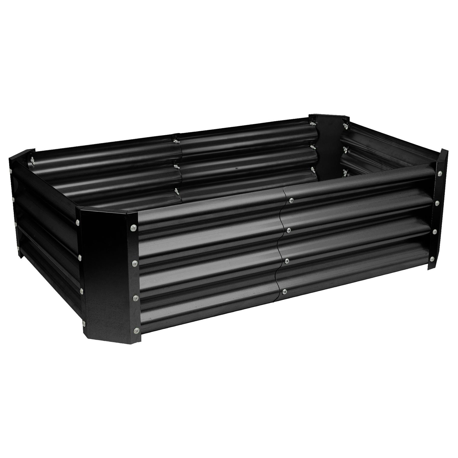 1x Anthracite 120cm x 60cm Rectangle Galvanised Steel Raised Garden Bed Planter