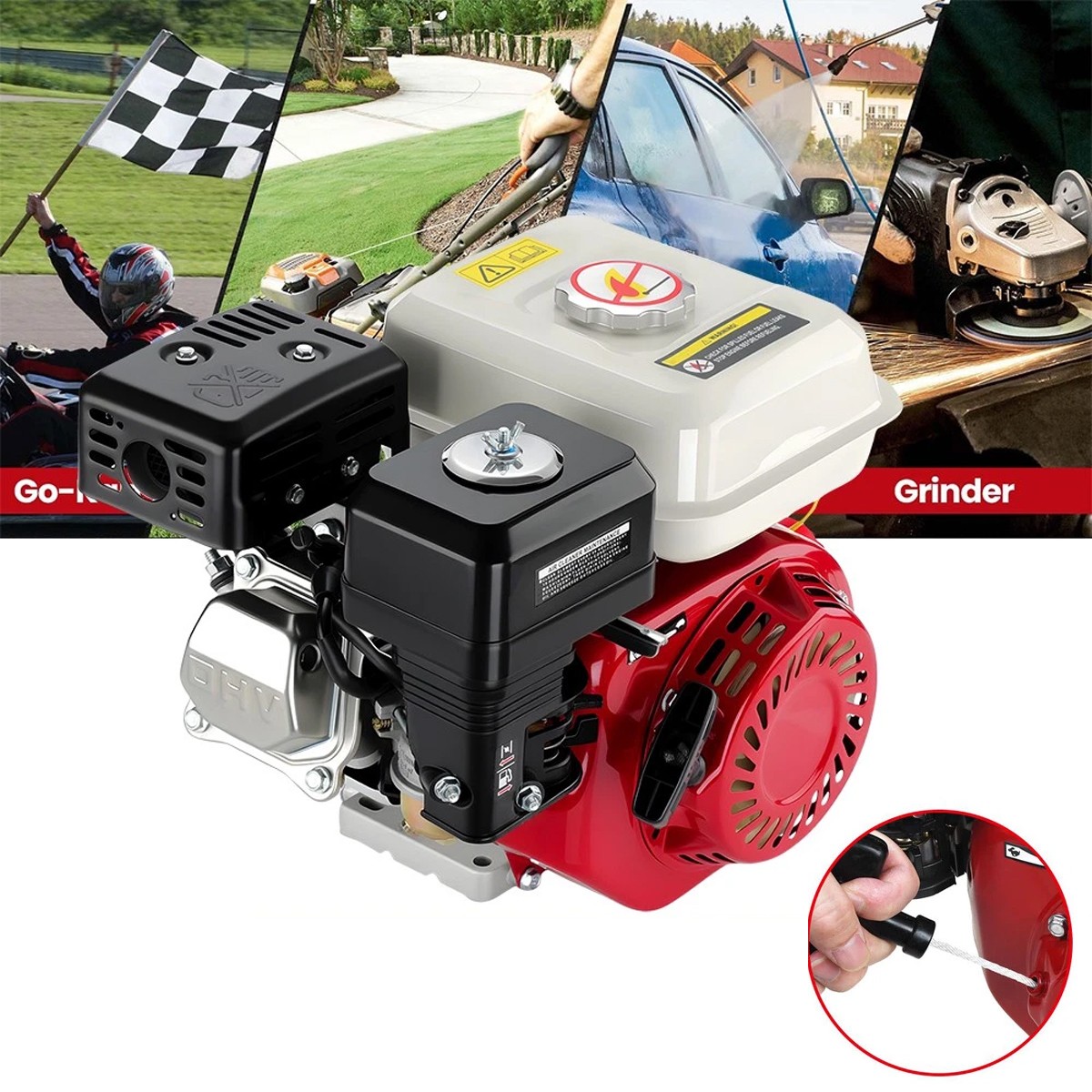 Petrol Fuel Gasoline Engine For Honda GX160 Replacement 6.5HP 196cc 4 Stroke