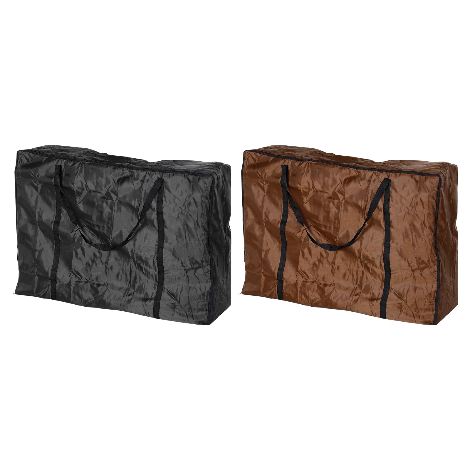 2Pcs Outdoor Folding Lounge Chair Storage Bag Carry Seat Bag Brown Black
