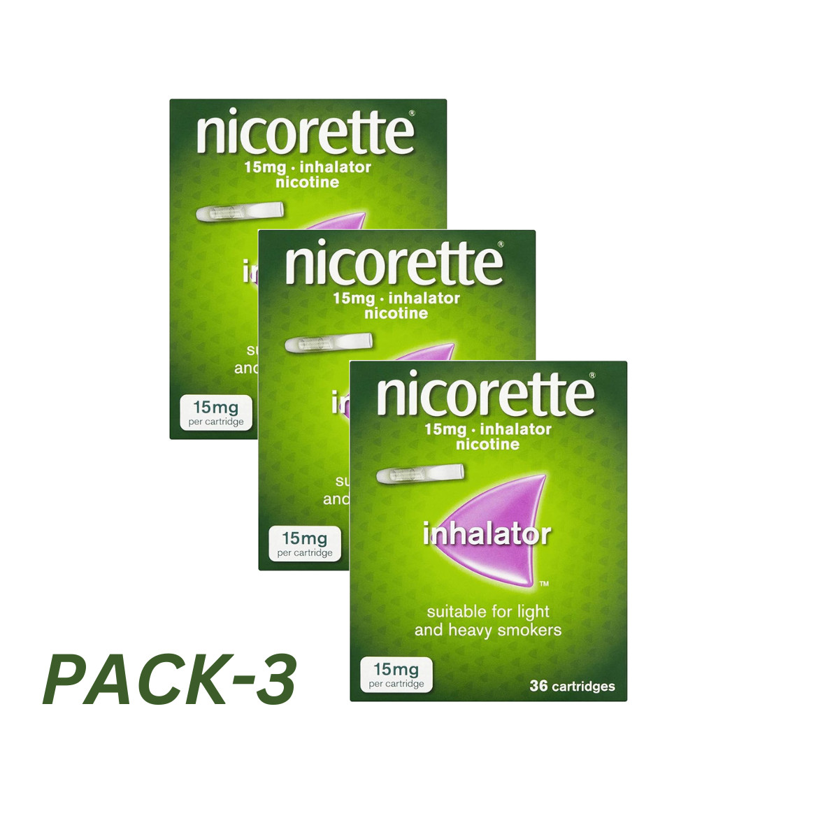 Nicorette Inhalator Nicotine 15 mg 36 Cartridges 3x36
