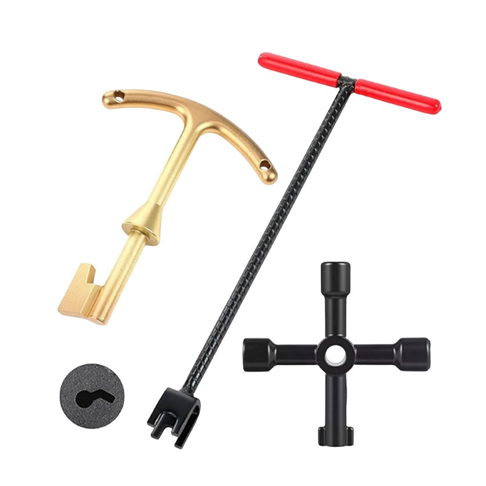 Water Meter Key 16 Inch Enforced Steel Wrench T-Handle with 4-Way2780