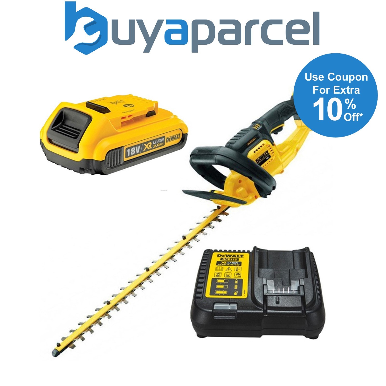 Dewalt DCM563D1 18v Cordless Hedge Trimmer Cutter + 1 x 2.0ah Battery & Charger