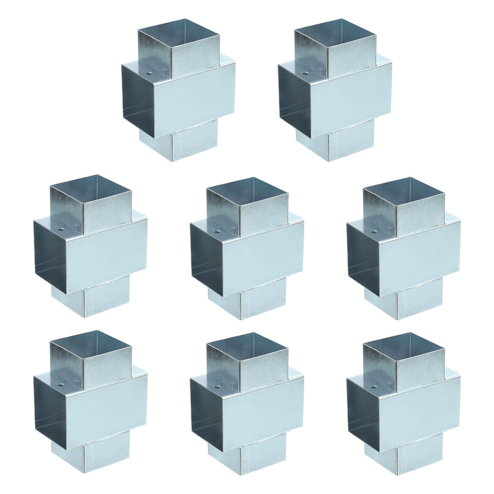 4-Way Gazebo Brackets Kit, Tube Cross Clamp for 2" x 2" Lumber (8 Pack)