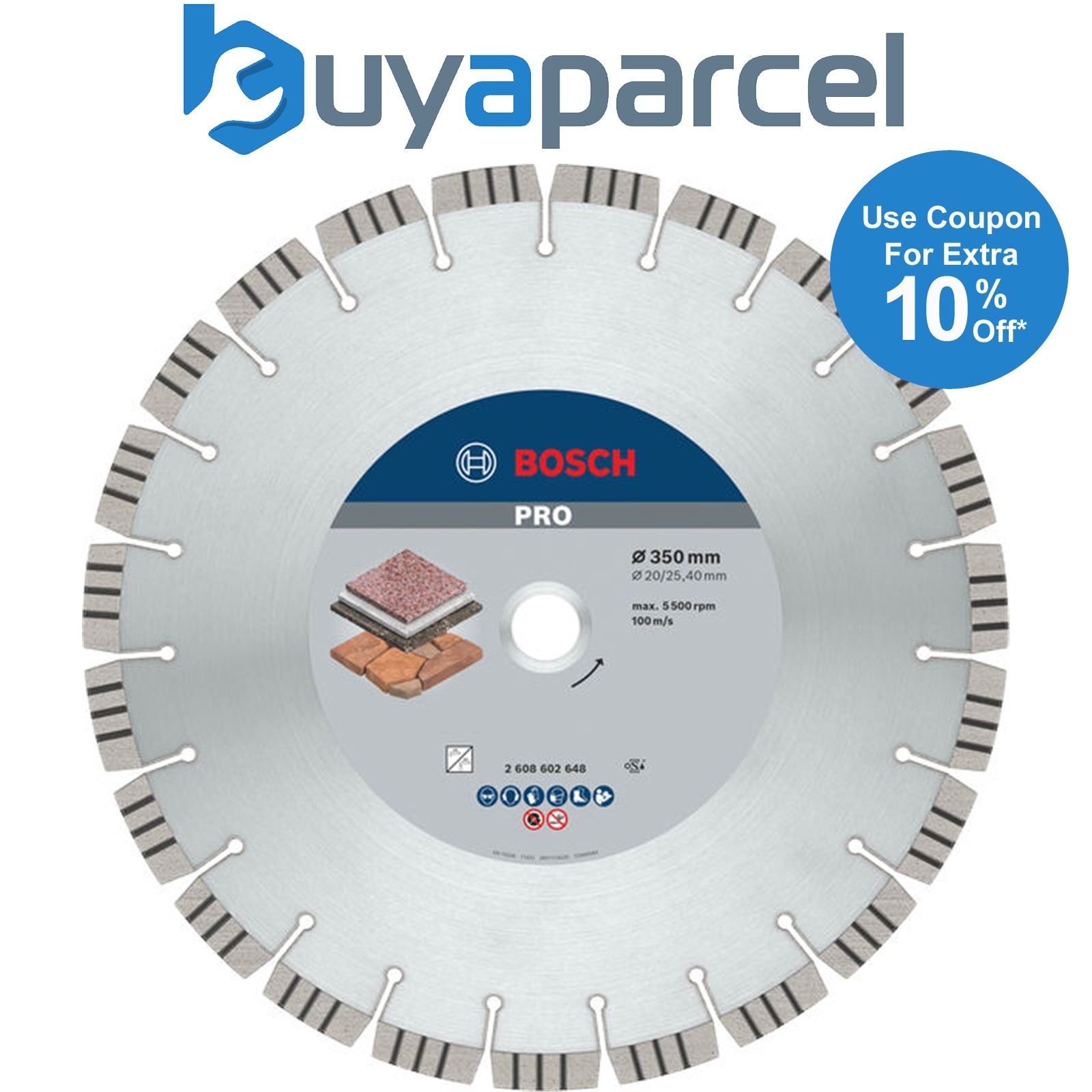 Bosch Diamond cutting discs PRO Stone Diamond Disc 350 x 20/25.4 mm 2608602648