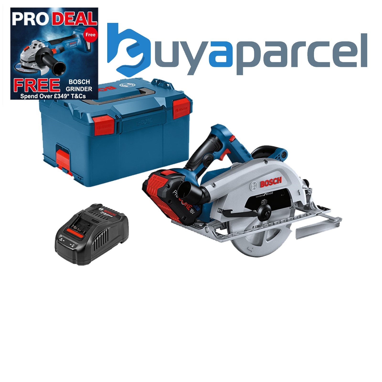 Bosch GKS 18V-68 C Bi-Turbo Brushless Circular Saw + LBOXX + 1x 5.5Ah Battery