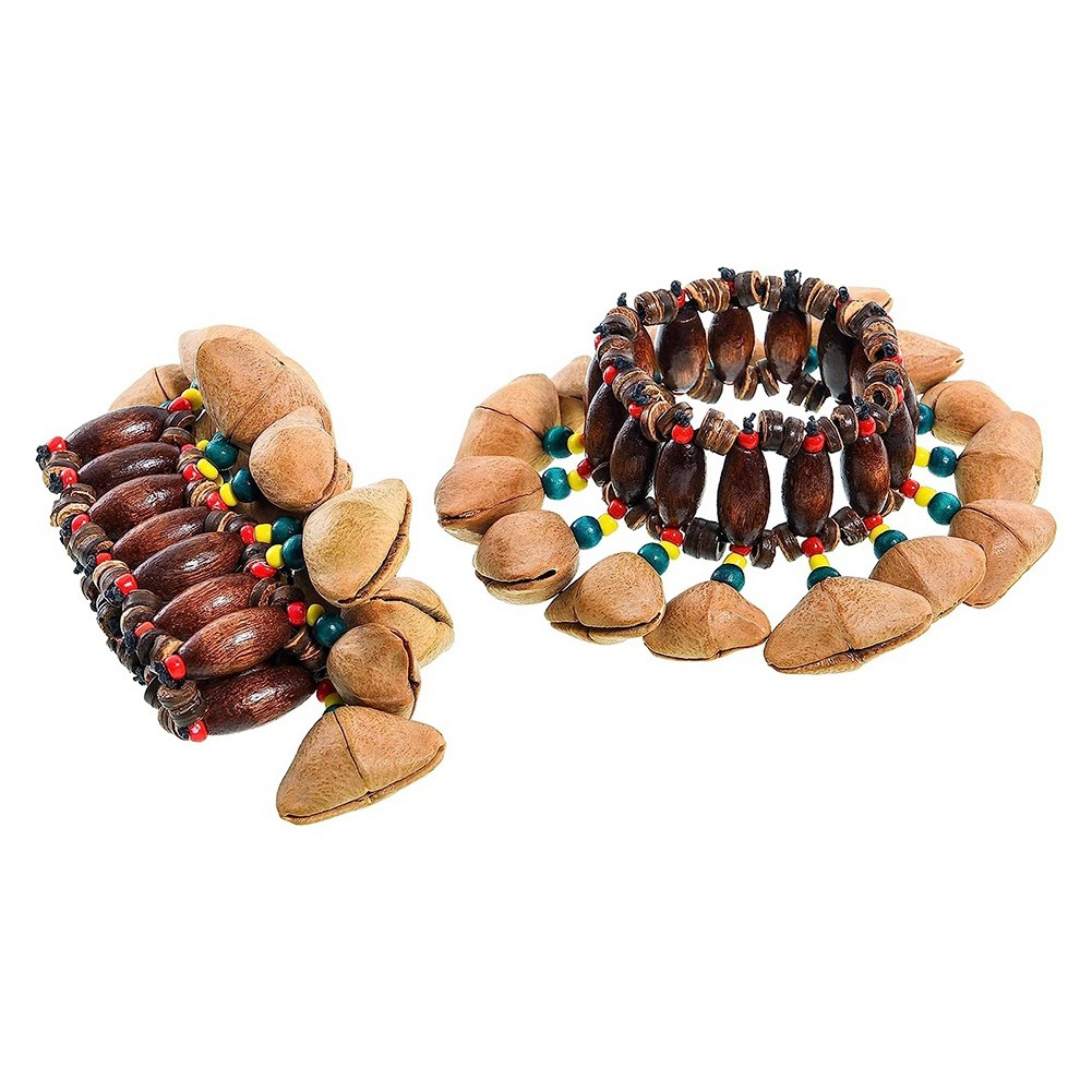 3X(2 Pcs Seed Dance Bracelets, Band Wrist Bells for Dance, Yoga,6953