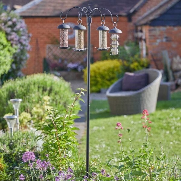 Wild Bird Feeding Station Traditional 4 Arm Complete Garden Patio Feeder 2m