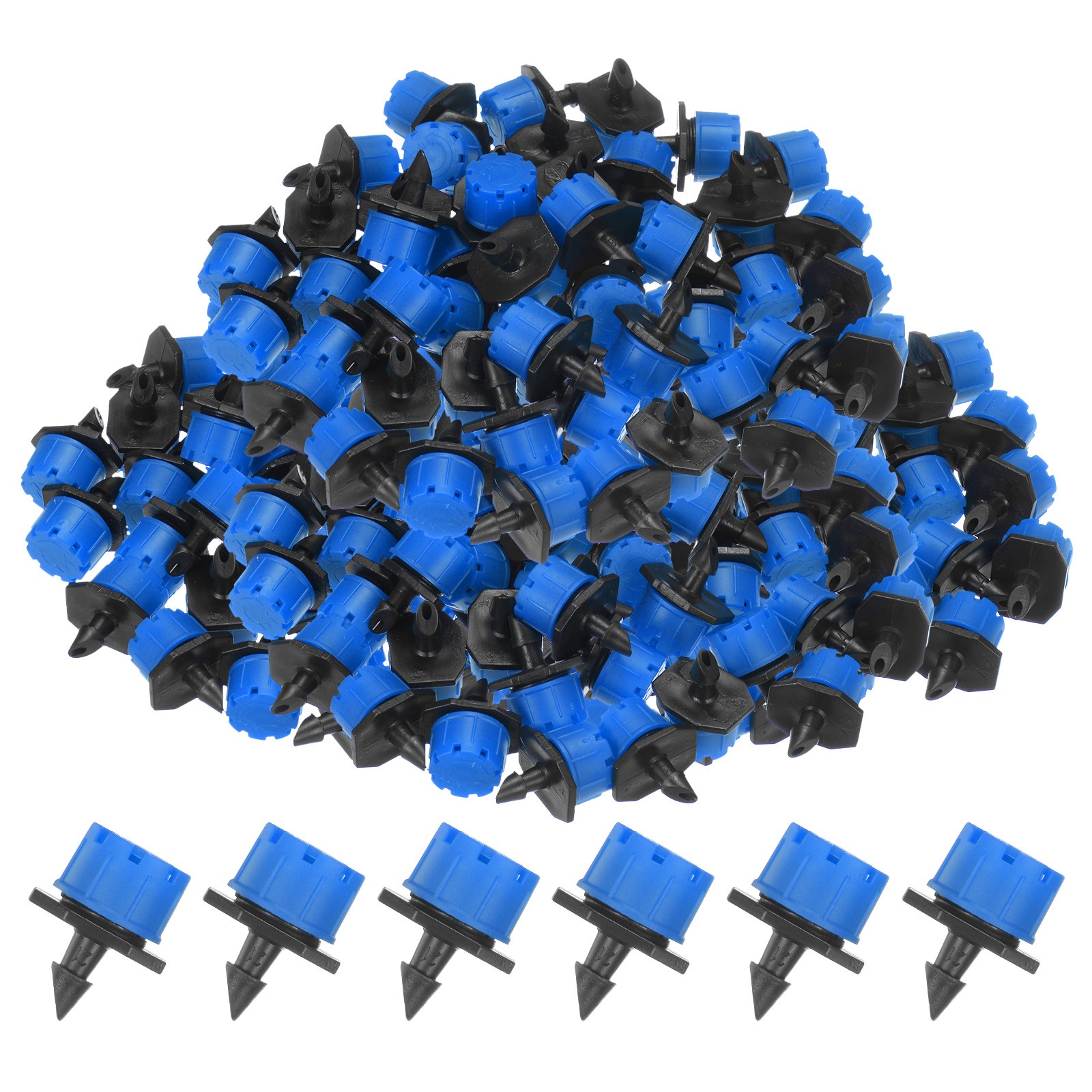 400Pcs Adjustable Irrigation Dripper, 1/4 Emitter Garden Watering System Blue