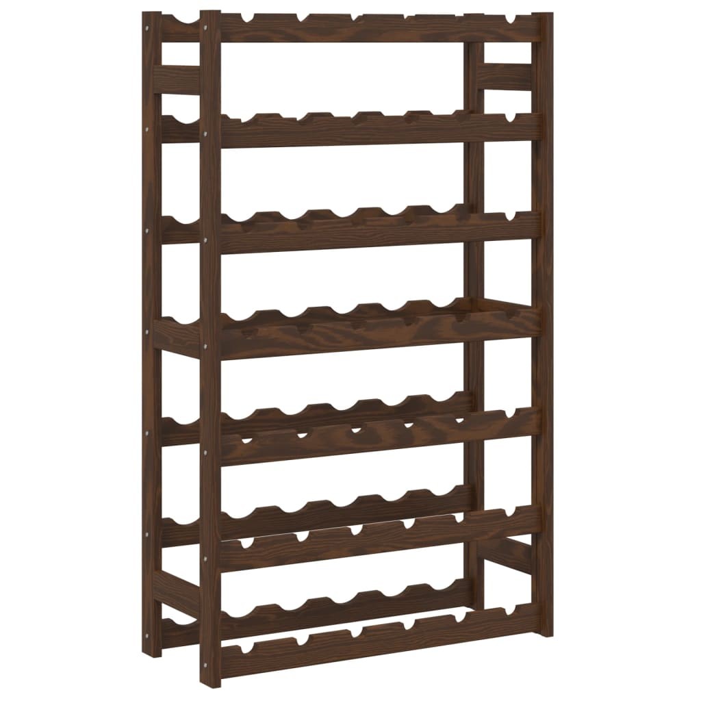Wine Rack for 42 Bottles Shelf Bottle Holder Brown Solid Wood Pine vidaXL