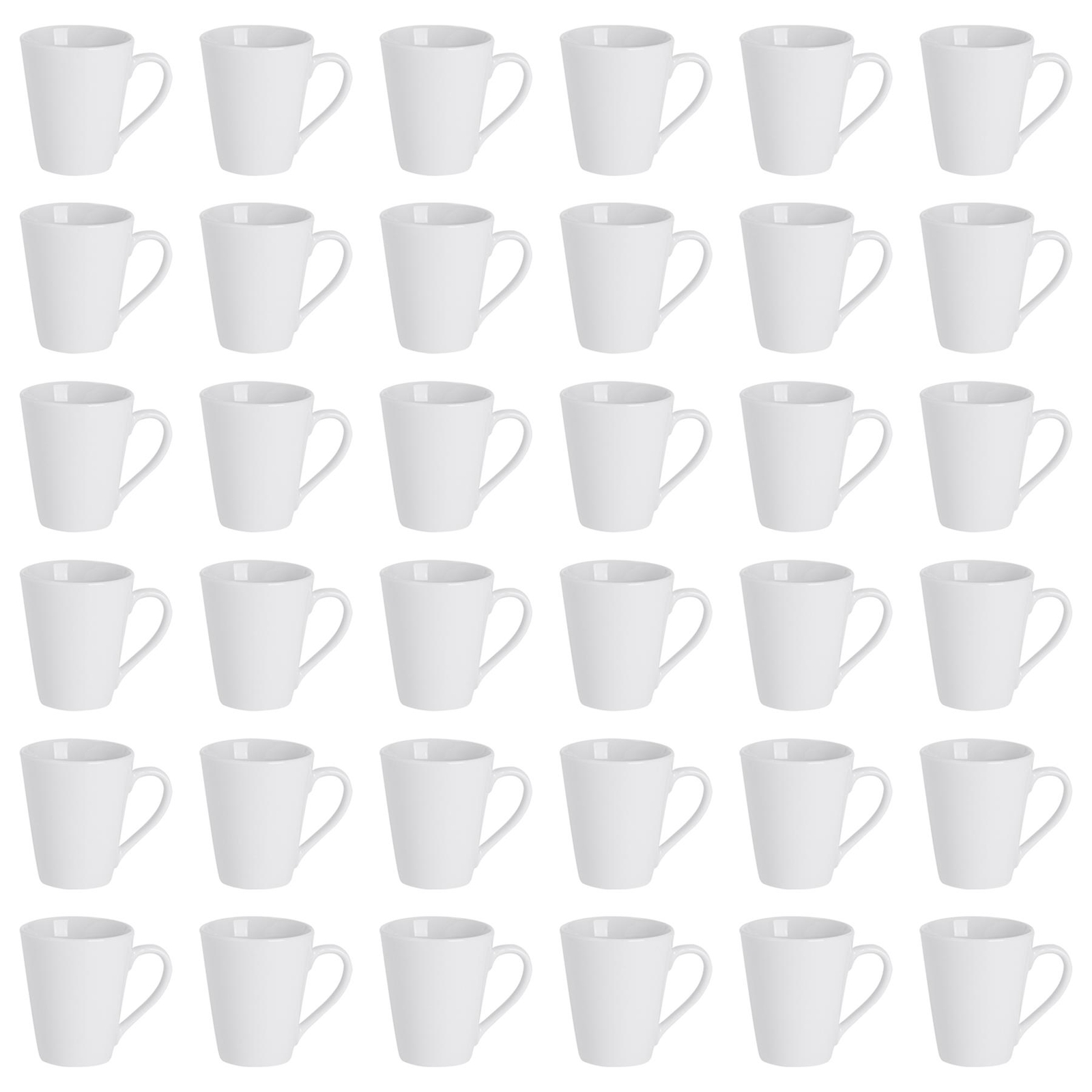 36x 285ml Classic White Latte Mugs Porcelain Tea Coffee Hot Drinks Cups