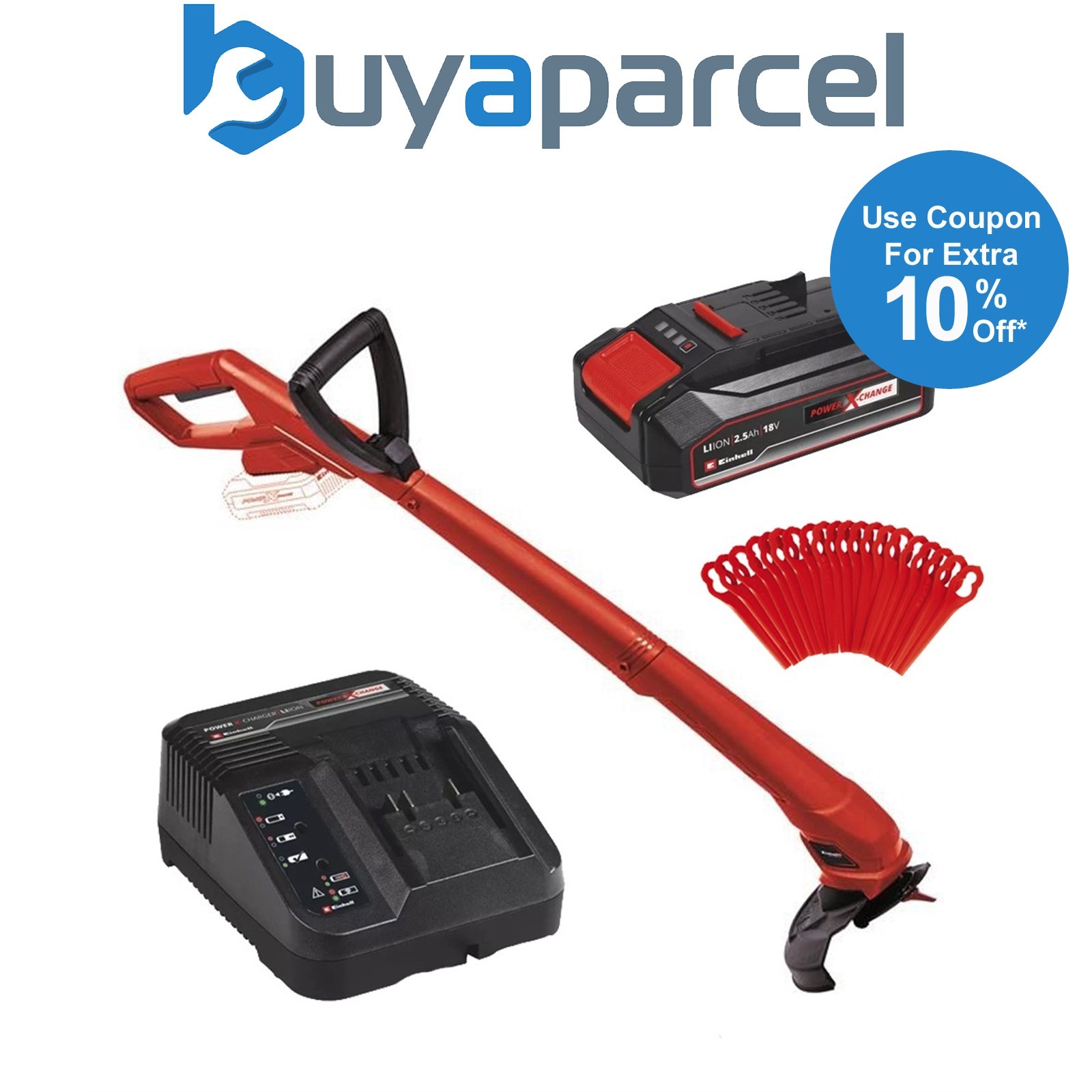 Einhell 3411104 GC-CT 18/24 Li P-Solo Power-X-Change Lawn Trimmer 18V +2.5AH Kit