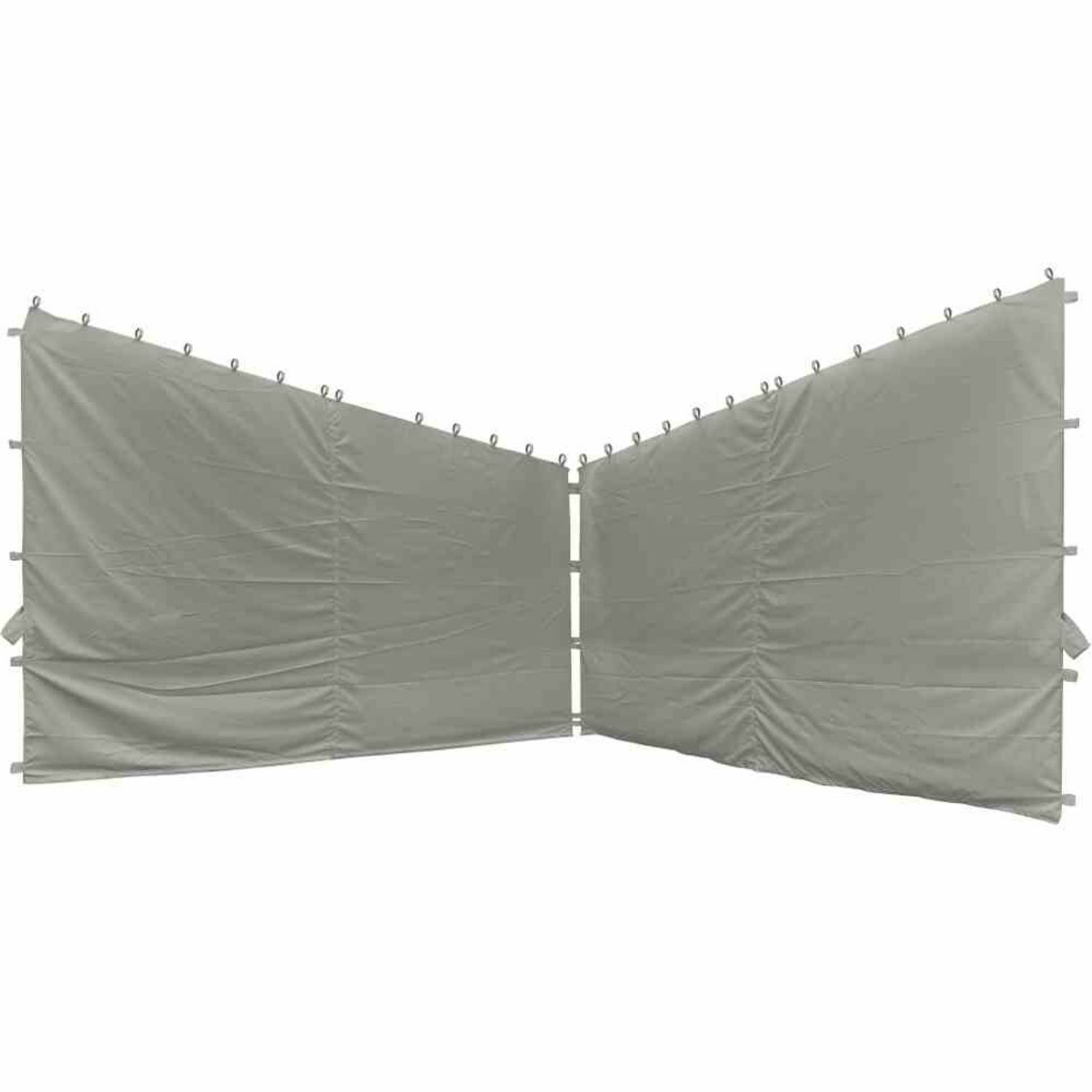 Side for Pavilion Berlino Stoffwand 4x4m Grey 2er Set Cover Made of Polyester