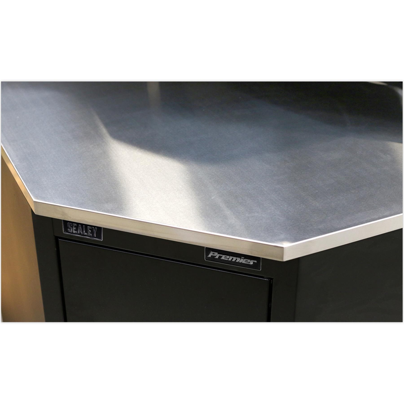 Sealey Stainless Steel Corner Worktop Floor Cabinet 930mm