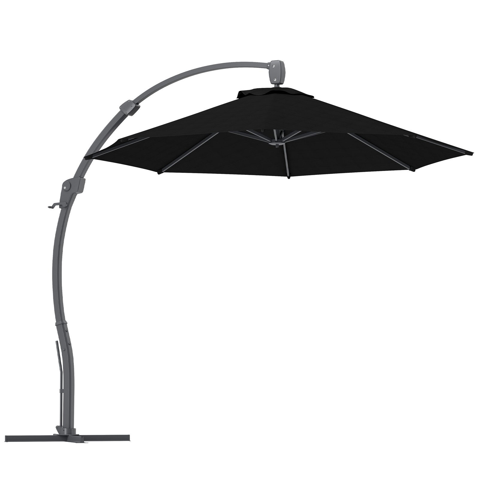 Outsunny 3m Garden Cantilever Parasol Crank Aluminium Frame, Refurbished