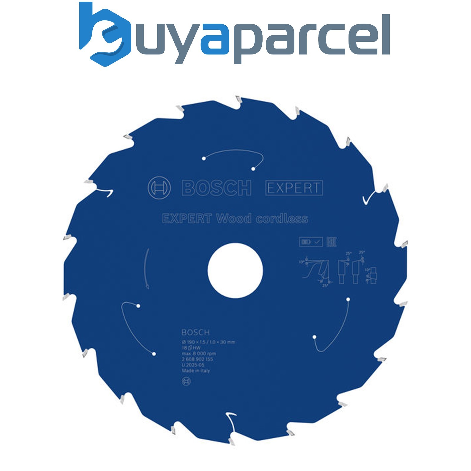 Bosch Wood cordless Circular Saw Blade 190 x 1.5/1 x 30 mm T18 2608902155