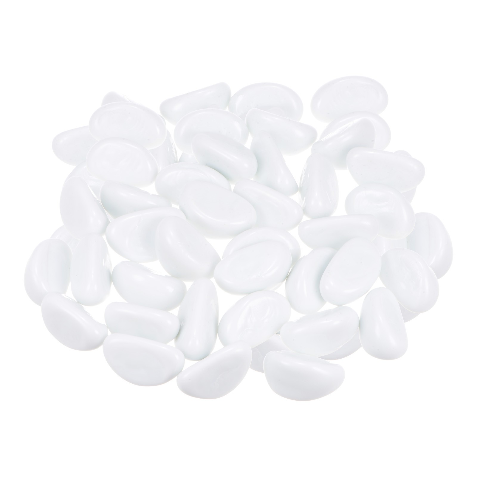 Fire Glass Beads Glass Marbles Gravel Pebbles 1000g/2.2lbs White