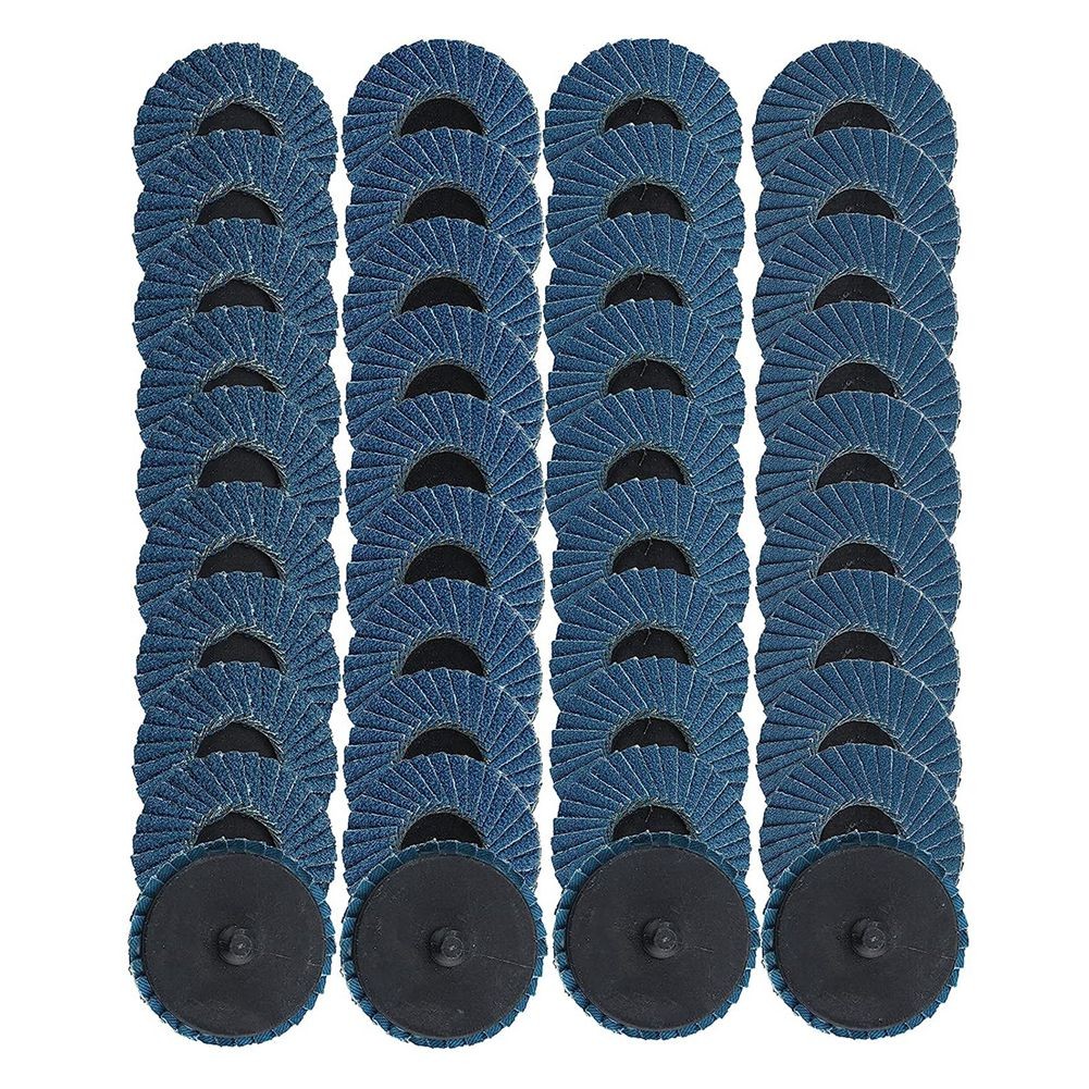 40Pcs 2 in Roll Lock Flap Discs with 1/4inch Holder Die Grinder Attachments3498
