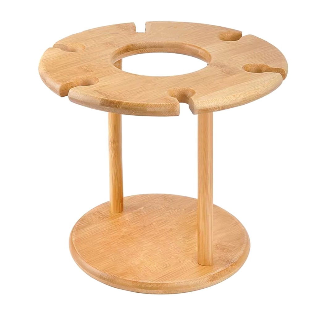 Wine Glass Rack Freestanding Stemware Storage Rack Natural Bamboo Wooden5853