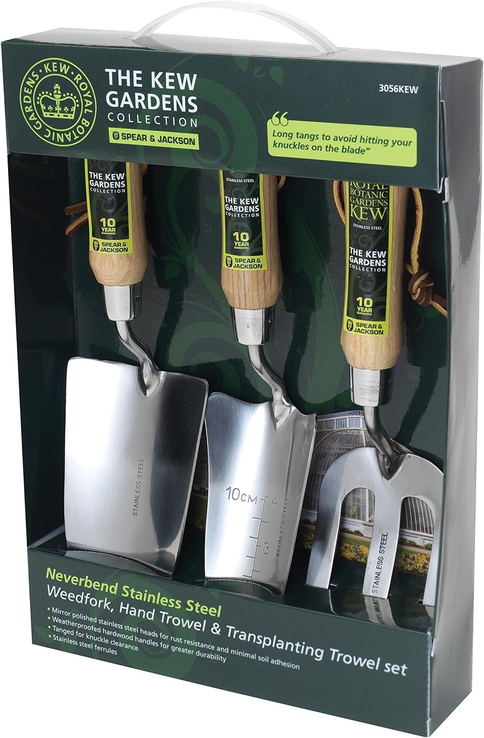 Spear & Jackson 3056KEW Kew Gardens Neverbend Stainless 3 Pce Trowel Gift Set