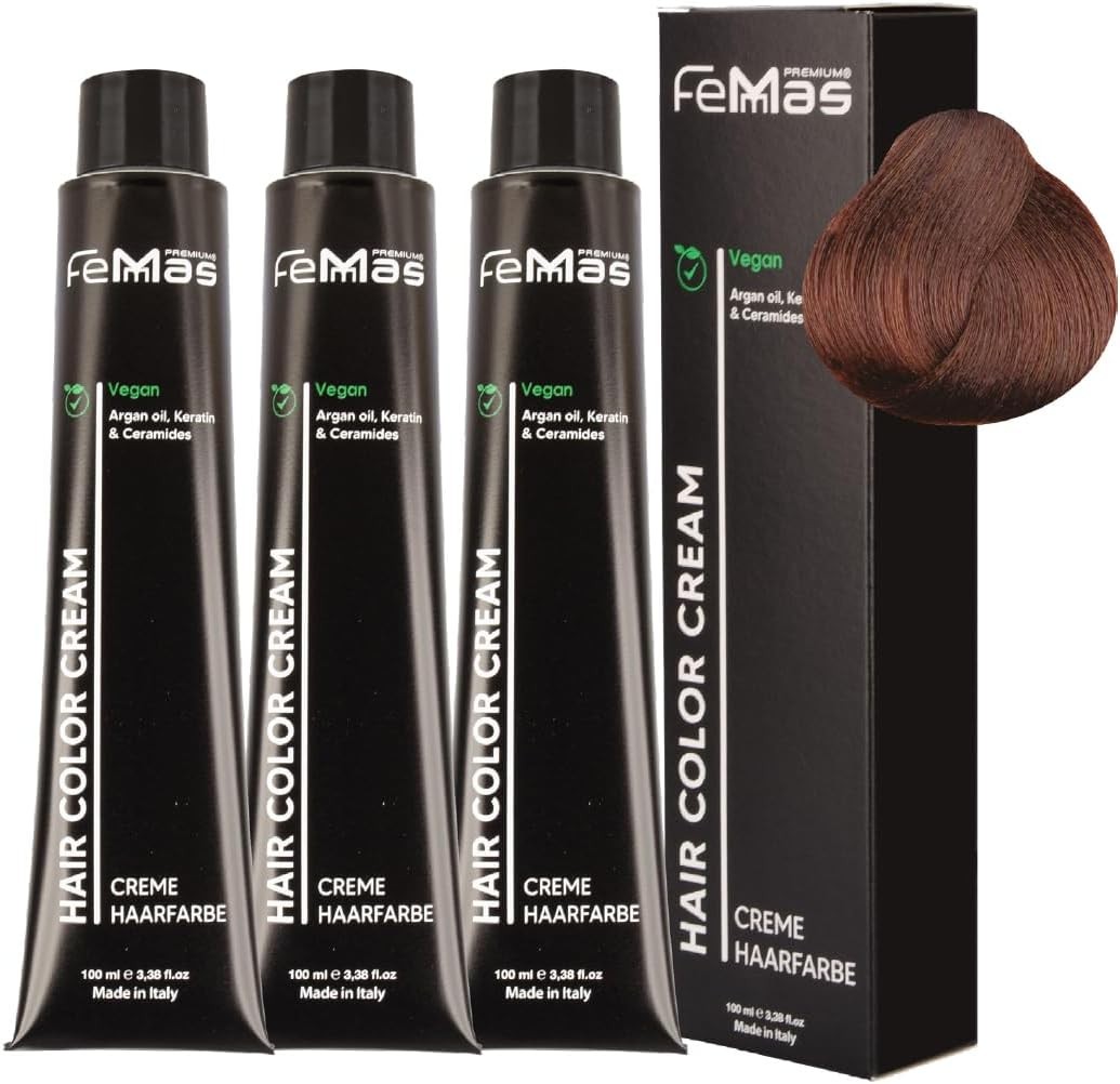 Femmas Hair Colour Cream 100 ml Hair Colour Pack of 3 Dark Blonde Mahogany Ambe