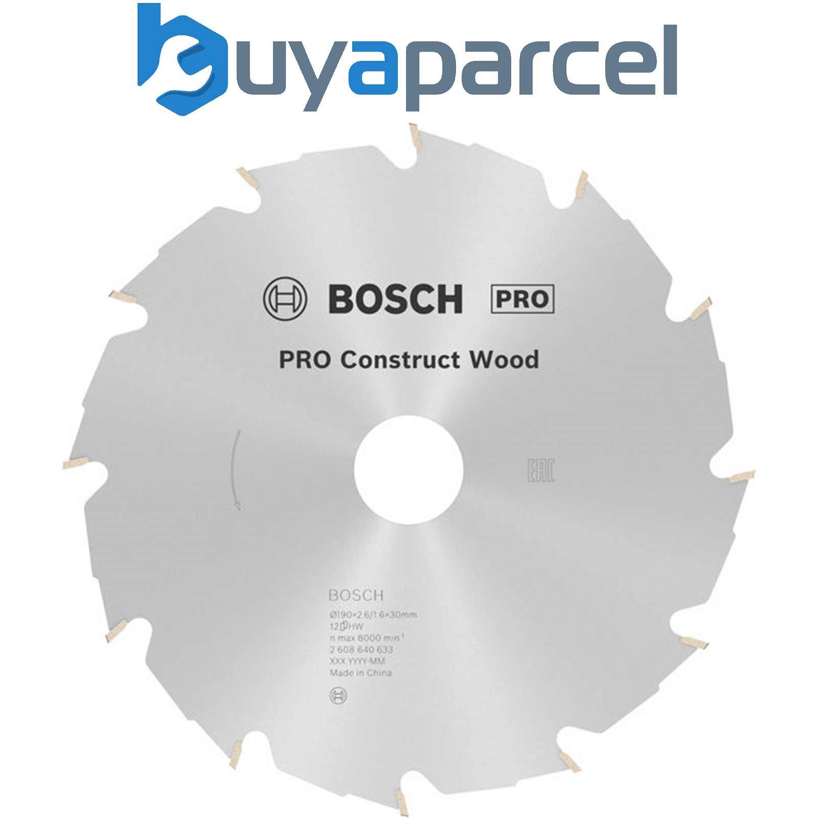 Bosch PRO Construct Wood Circular Saw Blade 190 x 2.6 x 30 mm 2608640633