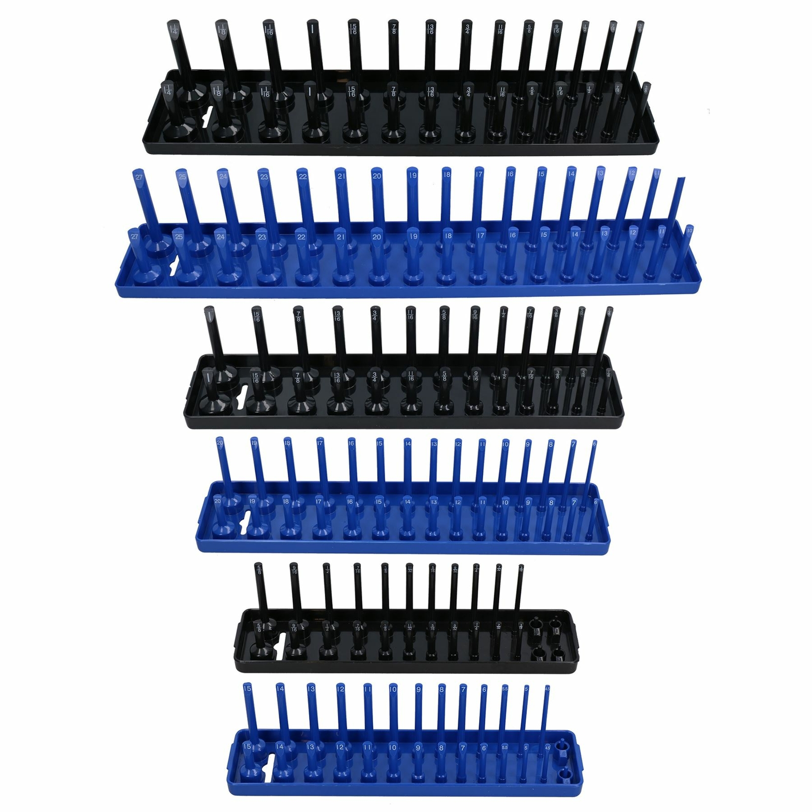 Metric Imperial Socket Tray Rack Holder Shallow + Deep Sockets 1/4" 3/8" 1/2