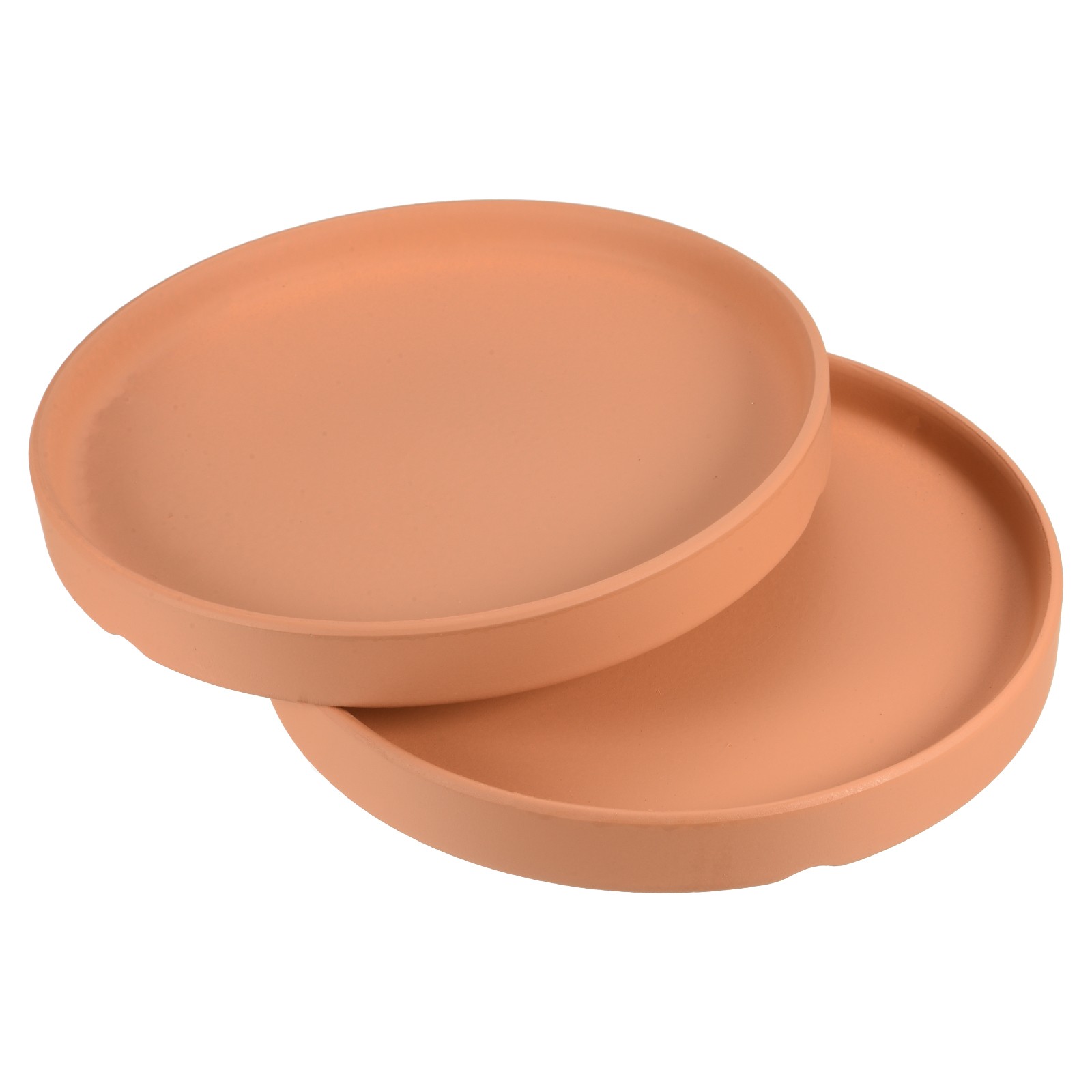 2pcs 6" Ceramic Round Plant Pot Saucers Flower Drip Tray Indoor Outdoor, Orange