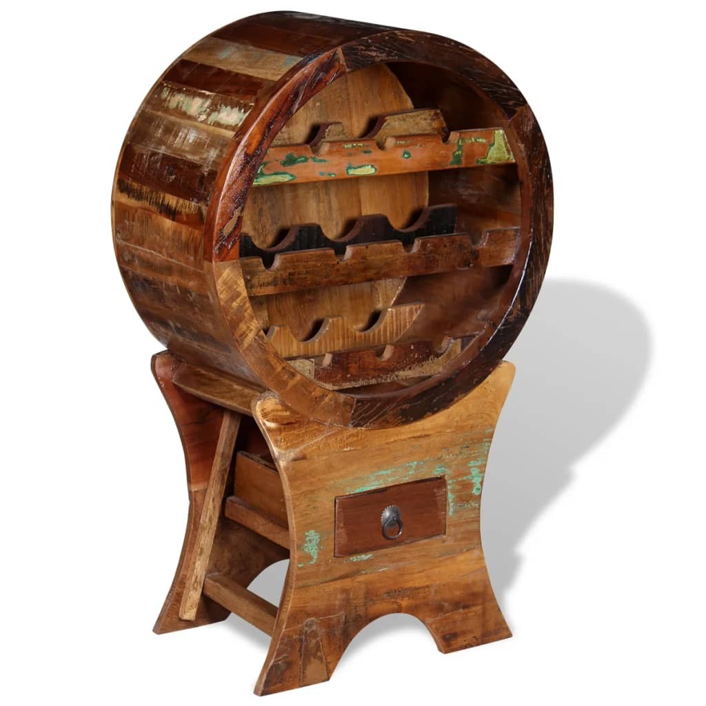 Wine Bar Rack Bottle Holder Storage for 10 Bottles Solid Reclaimed Wood vidaXL