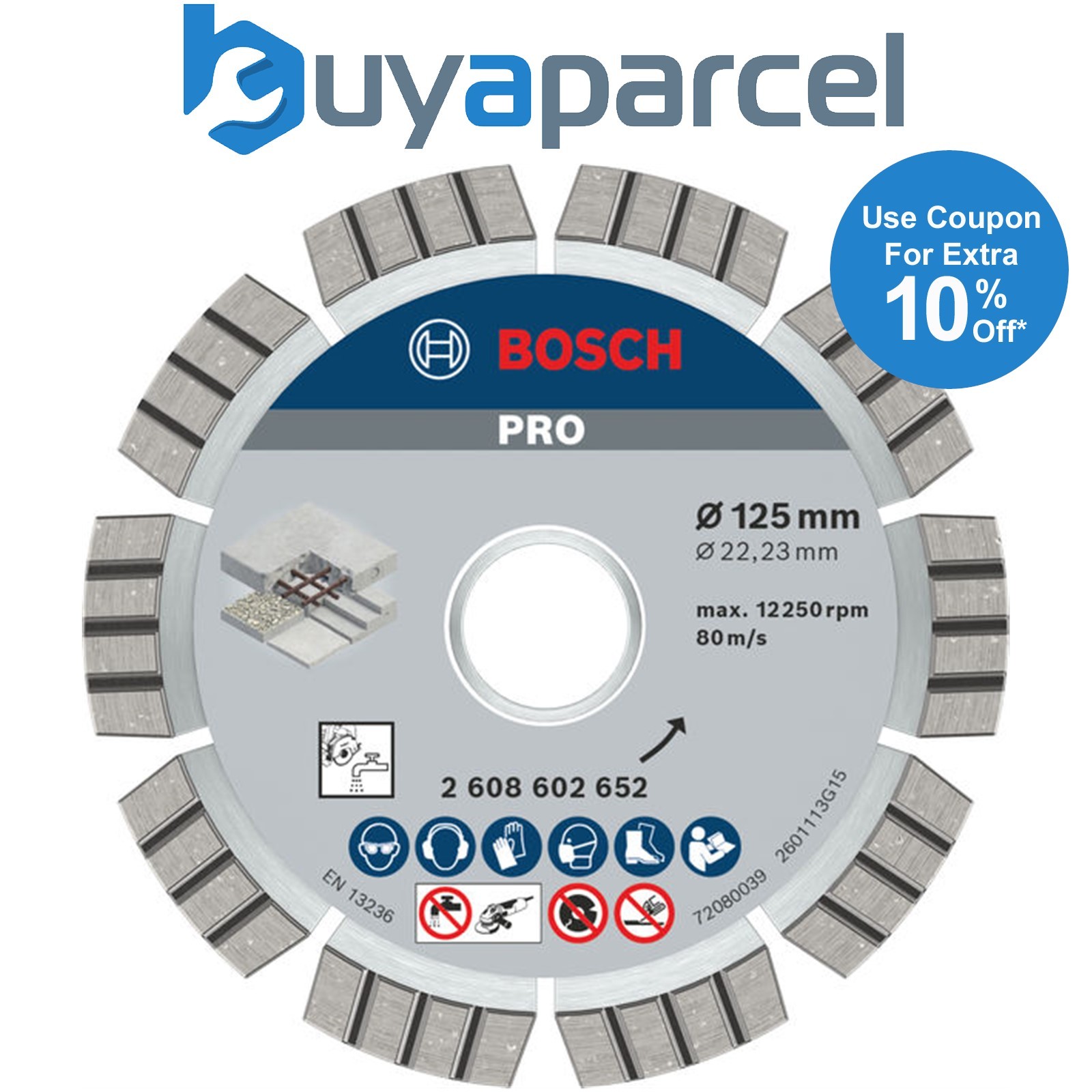 Bosch Diamond cutting discs PRO Concrete Diamond Disc 125 x 22.23 mm 2608602652