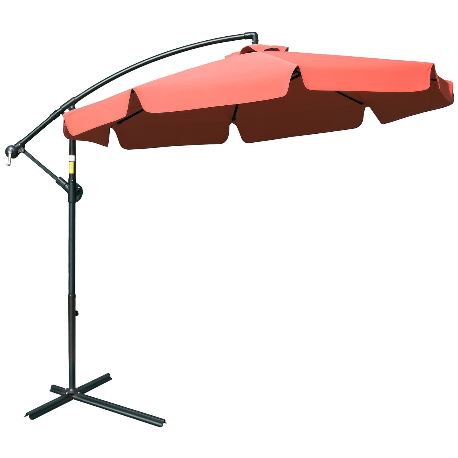 Outsunny 2.7m Garden Cantilever Banana Parasol Sun Shade w/ Crank, Wine Red