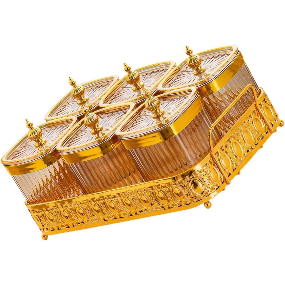 Food Storage Containers Set with Metal Tray for Kitchen Organization, 65928